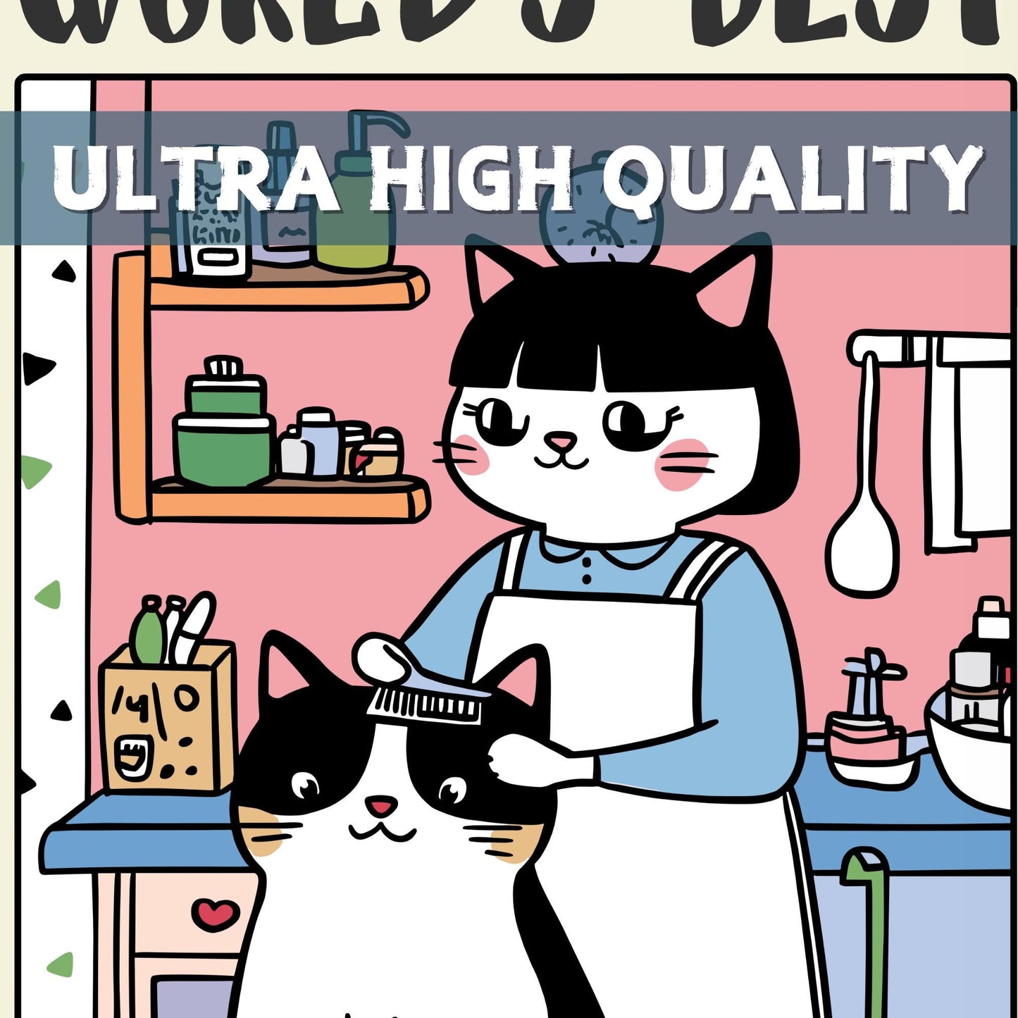 World&#39;s best Hairdresser Print - Zoomed in to show quality