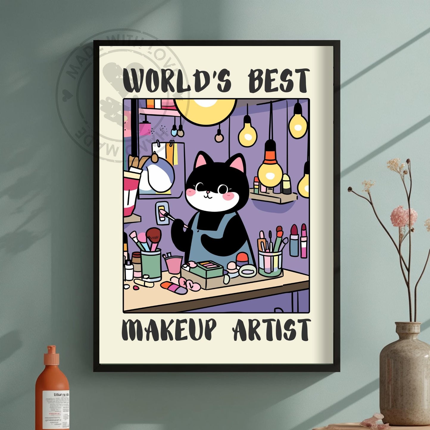 World&#39;s best Makeup Artist Print - Green Background