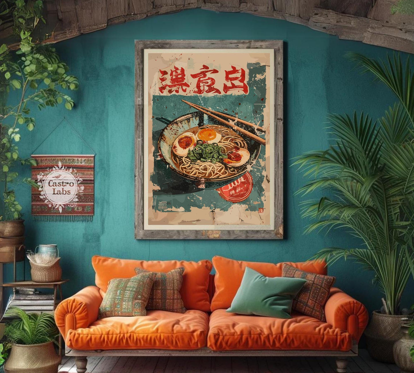 Funny kitchen print of a classic ramen cup, nostalgic and bold.