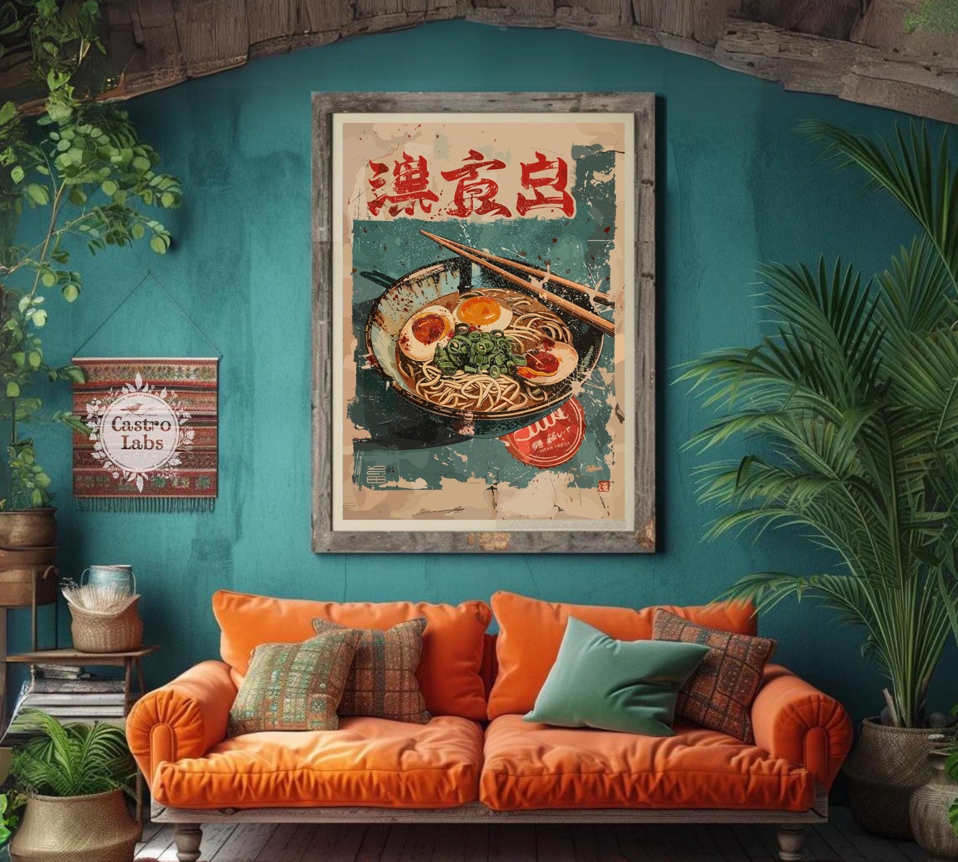 Funny kitchen print of a classic ramen cup, nostalgic and bold.