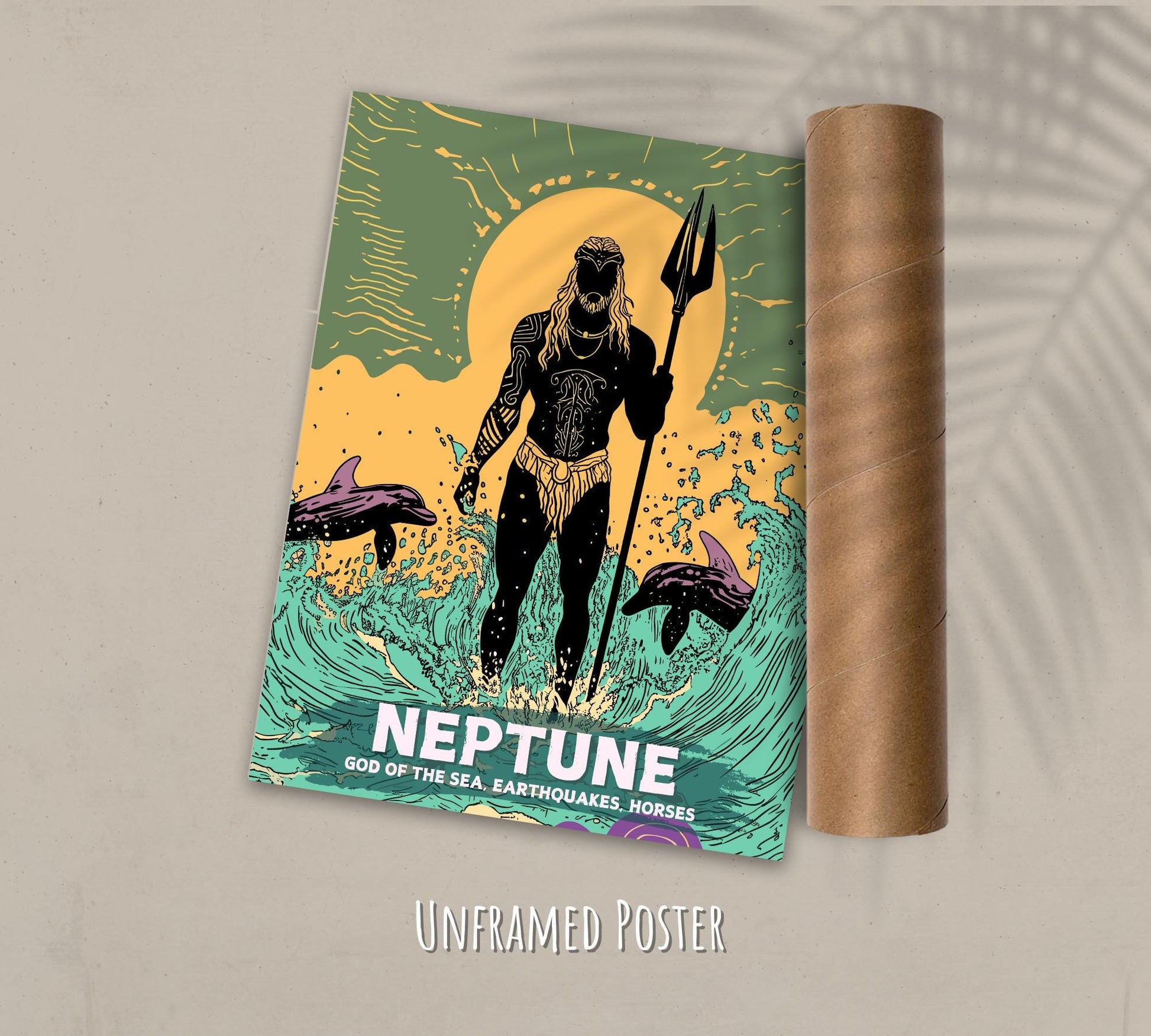 Neptune God Painting - Unframed