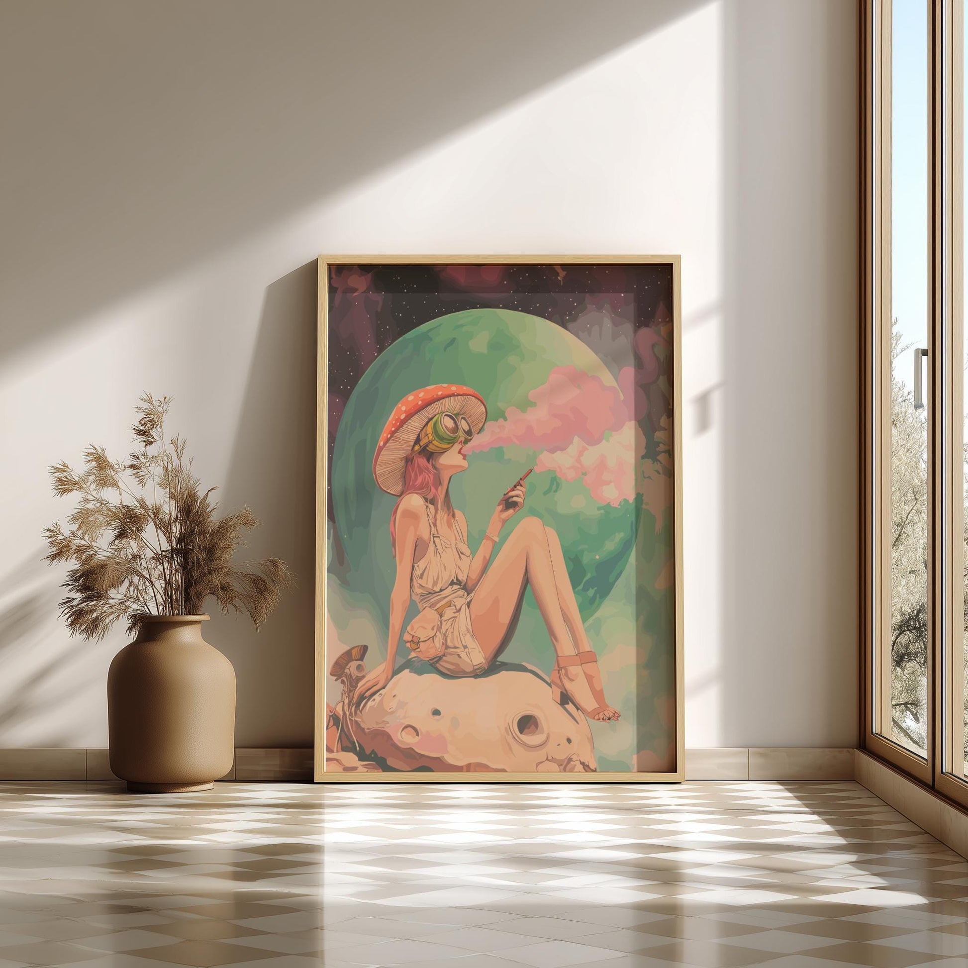 Celestial Smoking Girl Poster