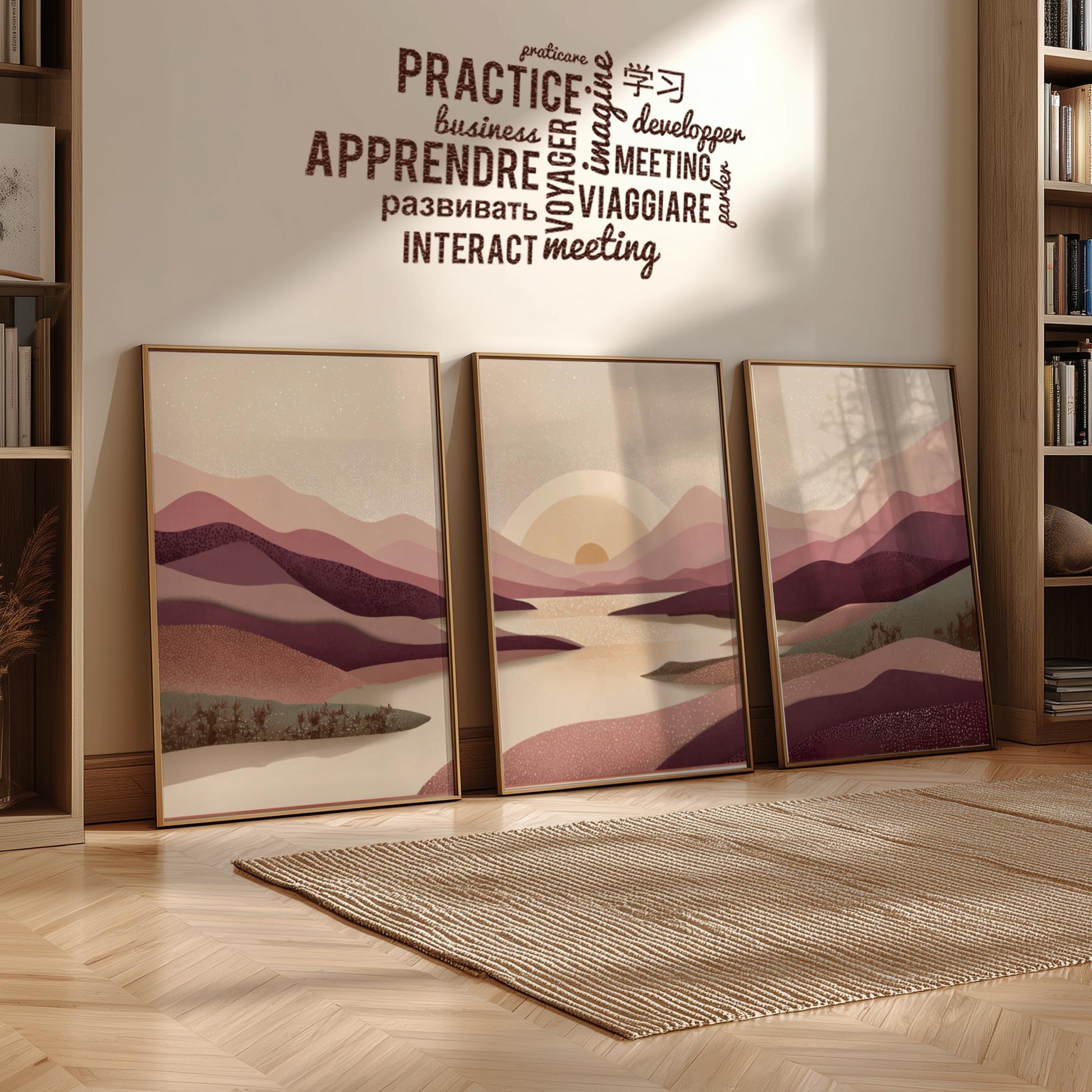 Set of 3 Mountain River Prints