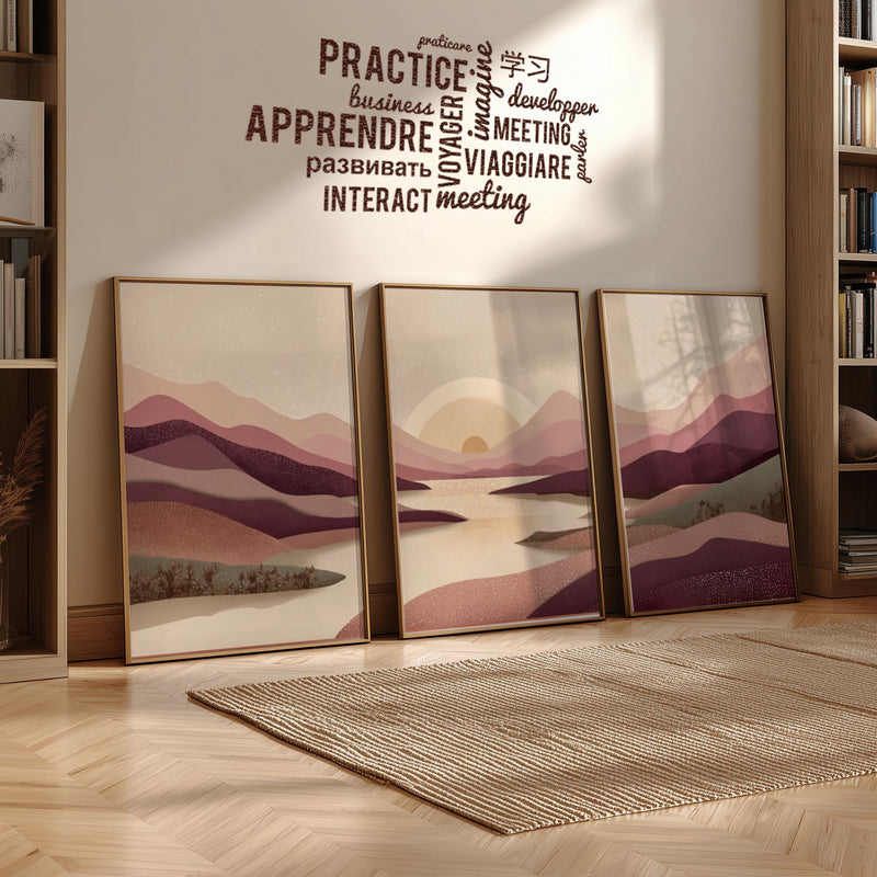 Set of 3 Mountain River Prints