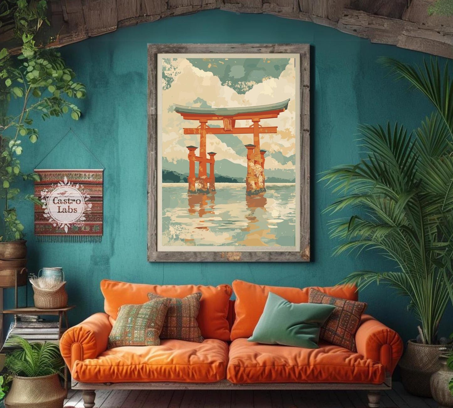 Torii Gate Wall Art – Japanese Shrine Poster, Sacred Shinto Symbol Print, Minimalist Japan Landscape, Zen and Spiritual Decor
