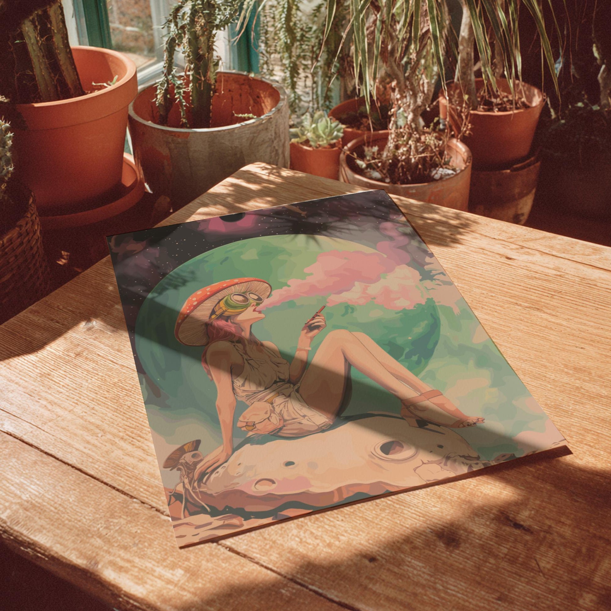 Celestial Smoking Girl Poster