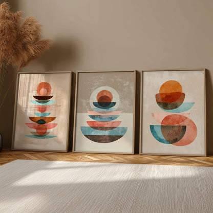 Abstract Circular Geometry Wall Art for Living Room décor, Boho Wall Décor for Bedroom, Scandinavian Wall Decoration