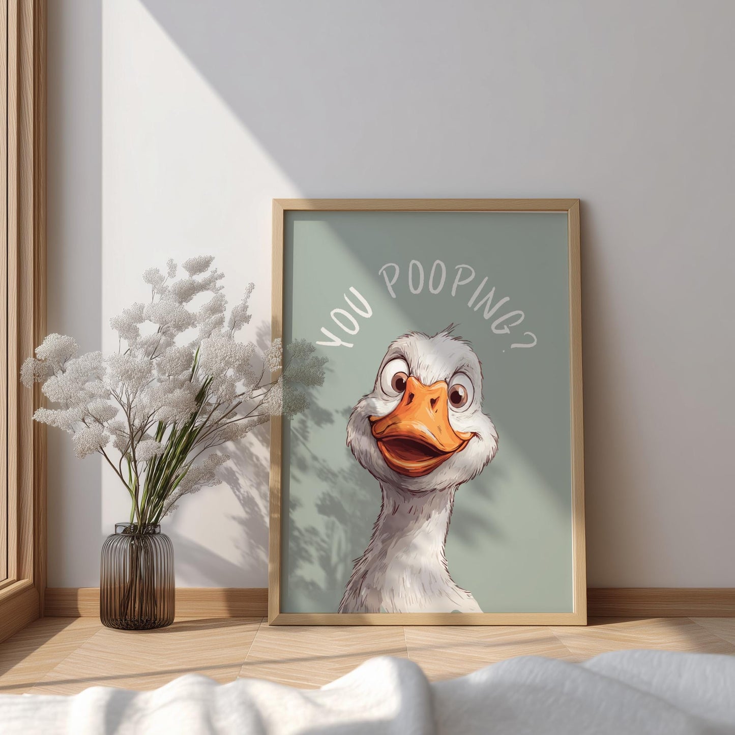 You Pooping Goose Print, Goose Printable Bathroom Decor
