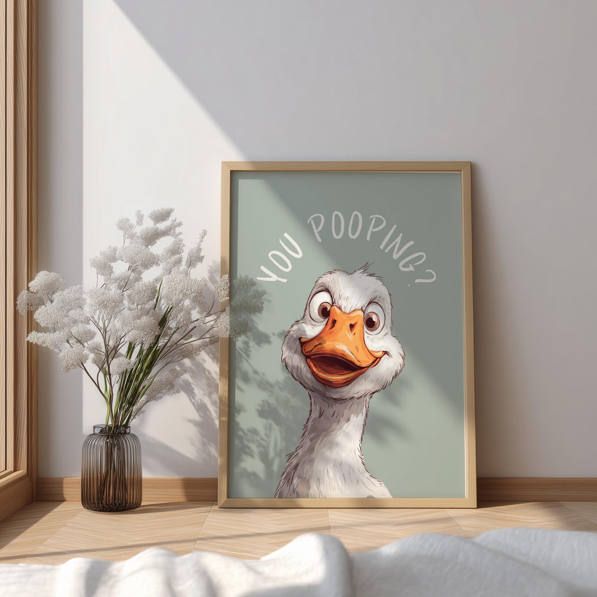 You Pooping Goose Print, Goose Printable Bathroom Decor