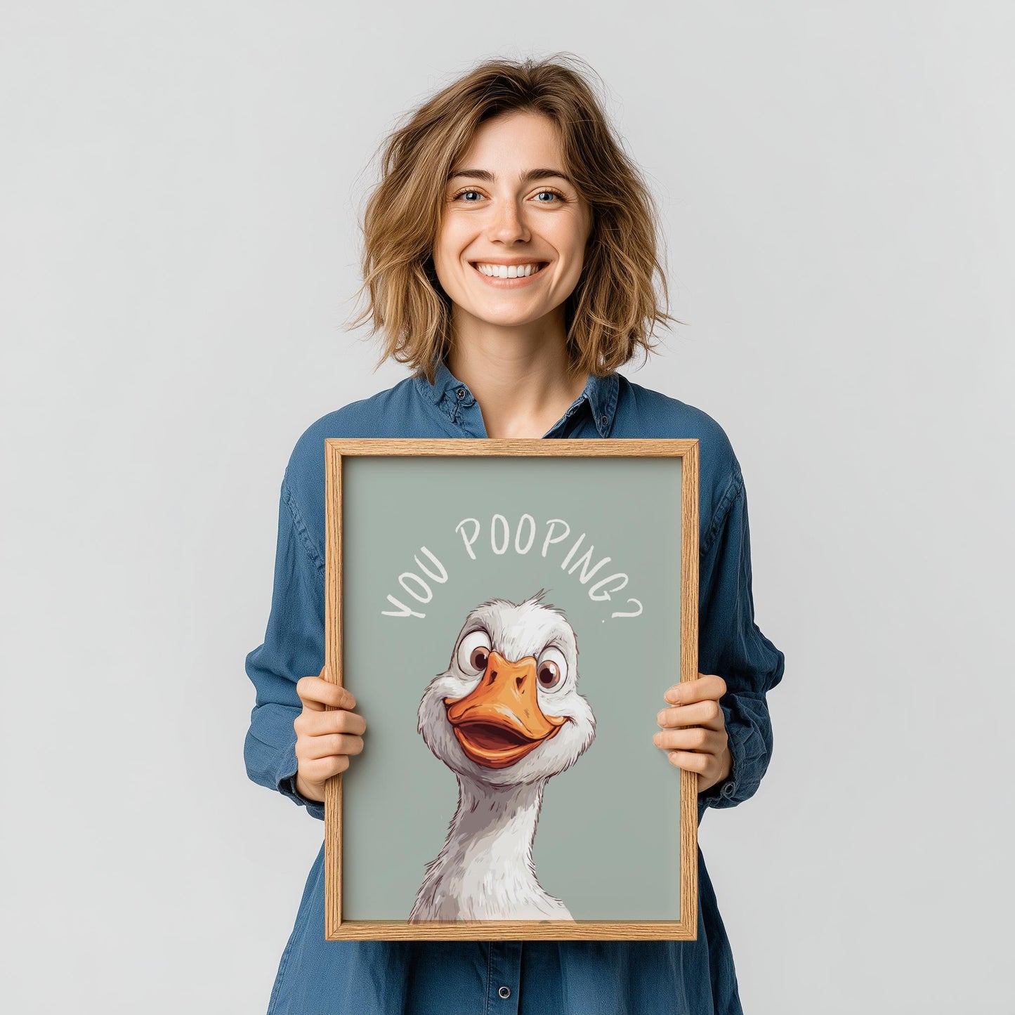 You Pooping Goose Print, Goose Printable Bathroom Decor
