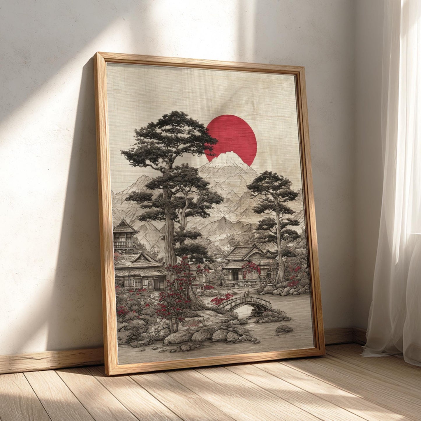 Japanese Village Landscape Artwork