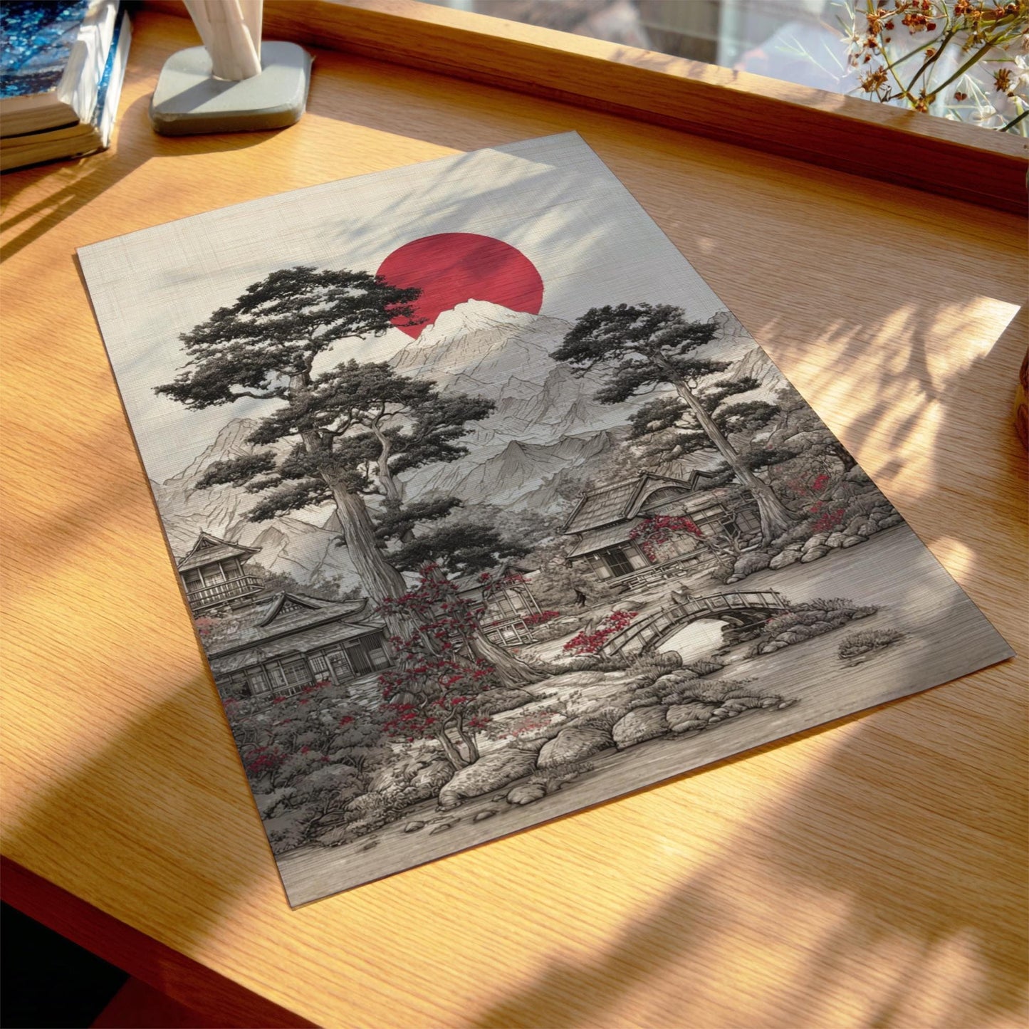 Japanese Village Landscape Artwork