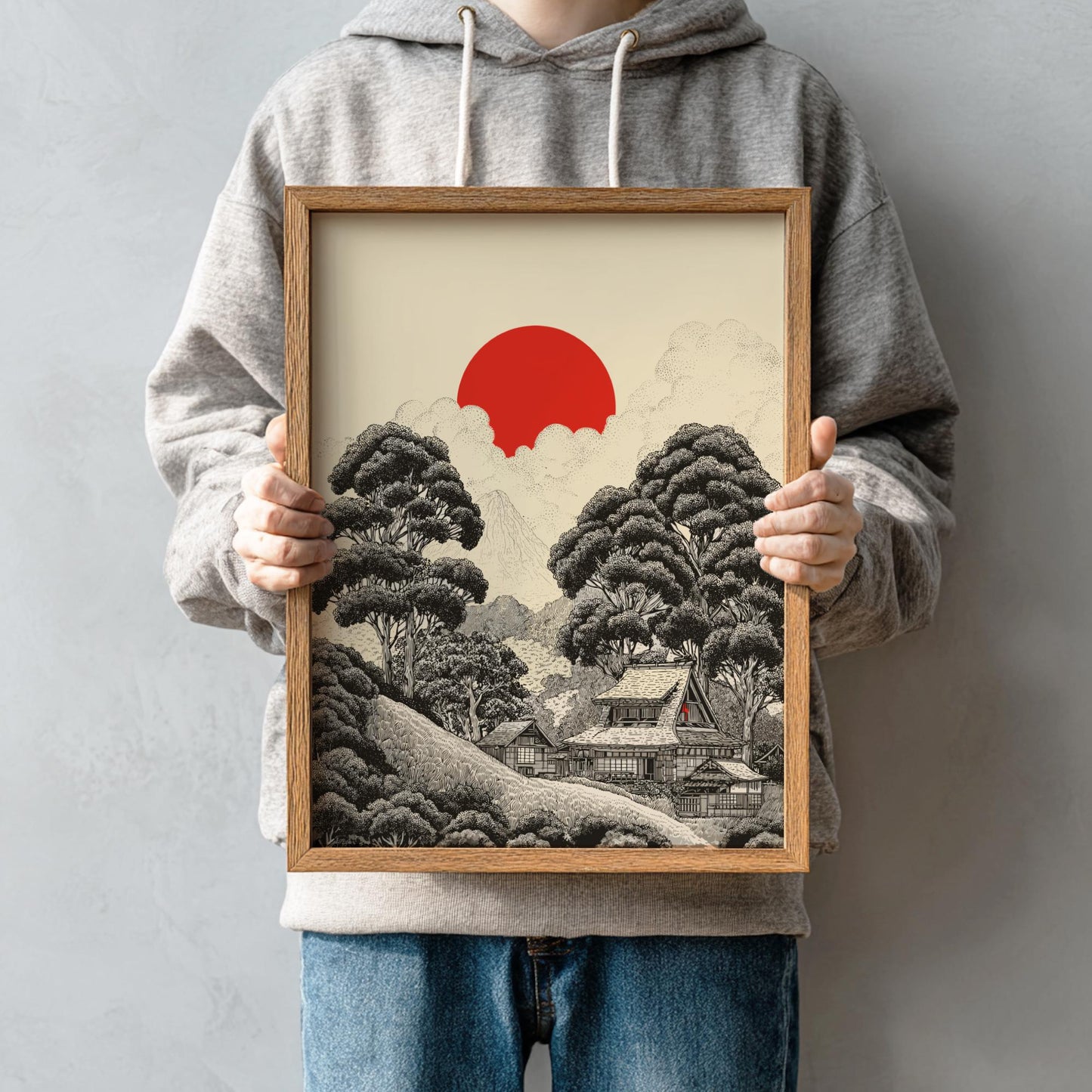 Black and White Japanese Print