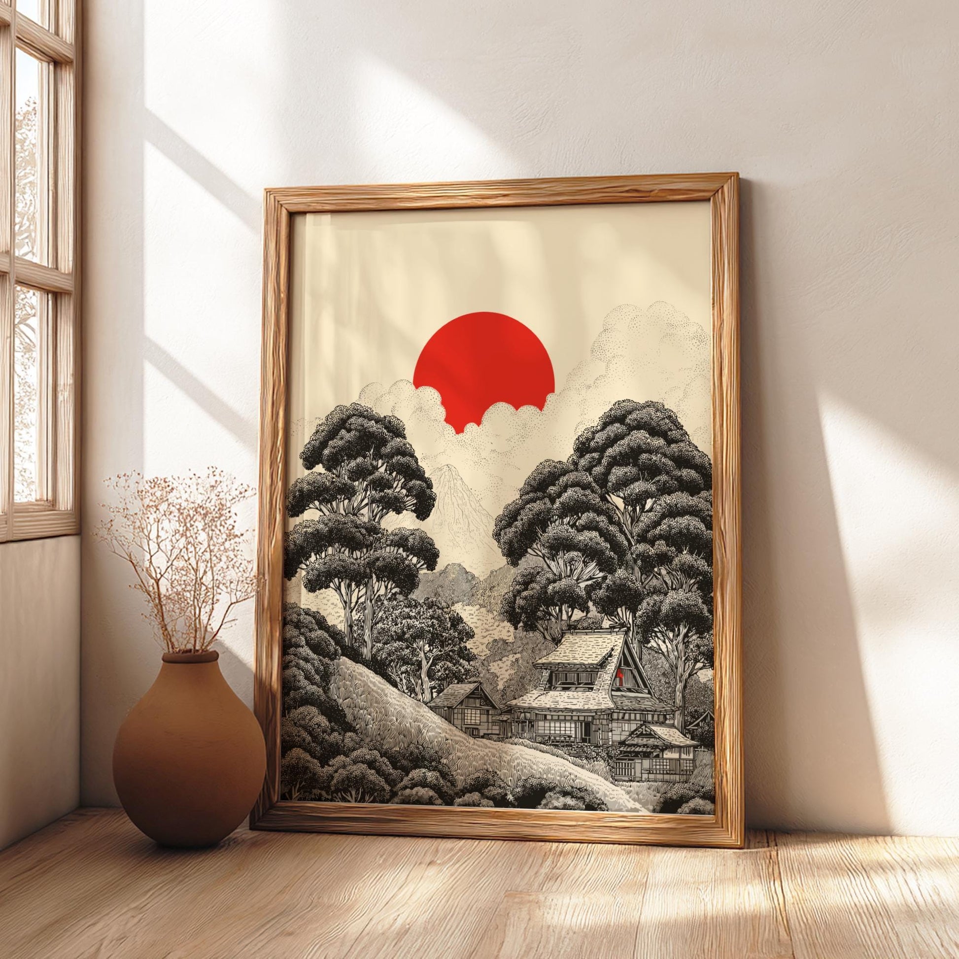 Black and White Japanese Print
