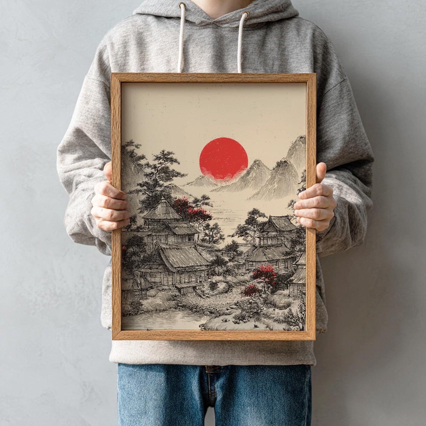 Classic Japanese Village Print
