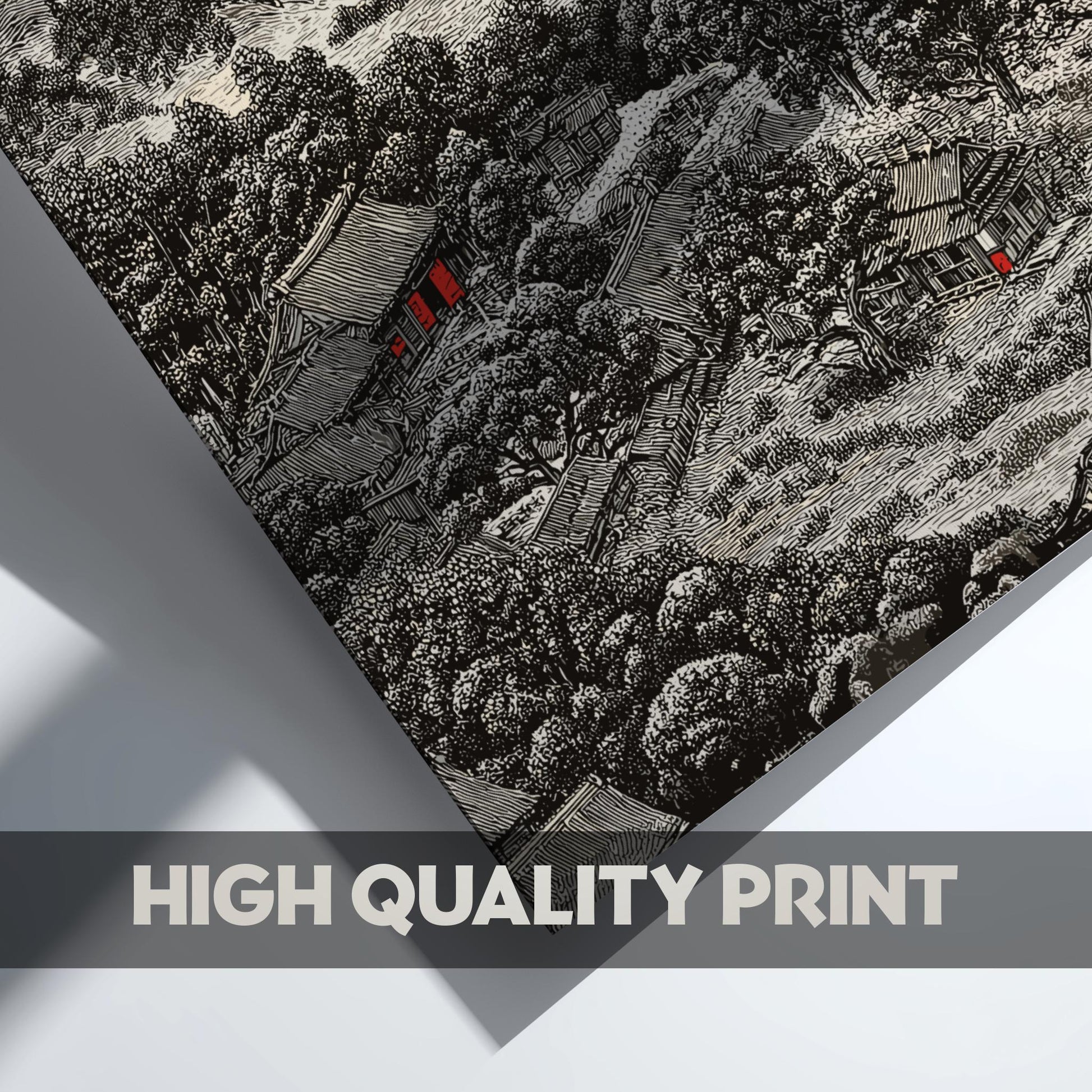 Traditional Japanese Mountain Print