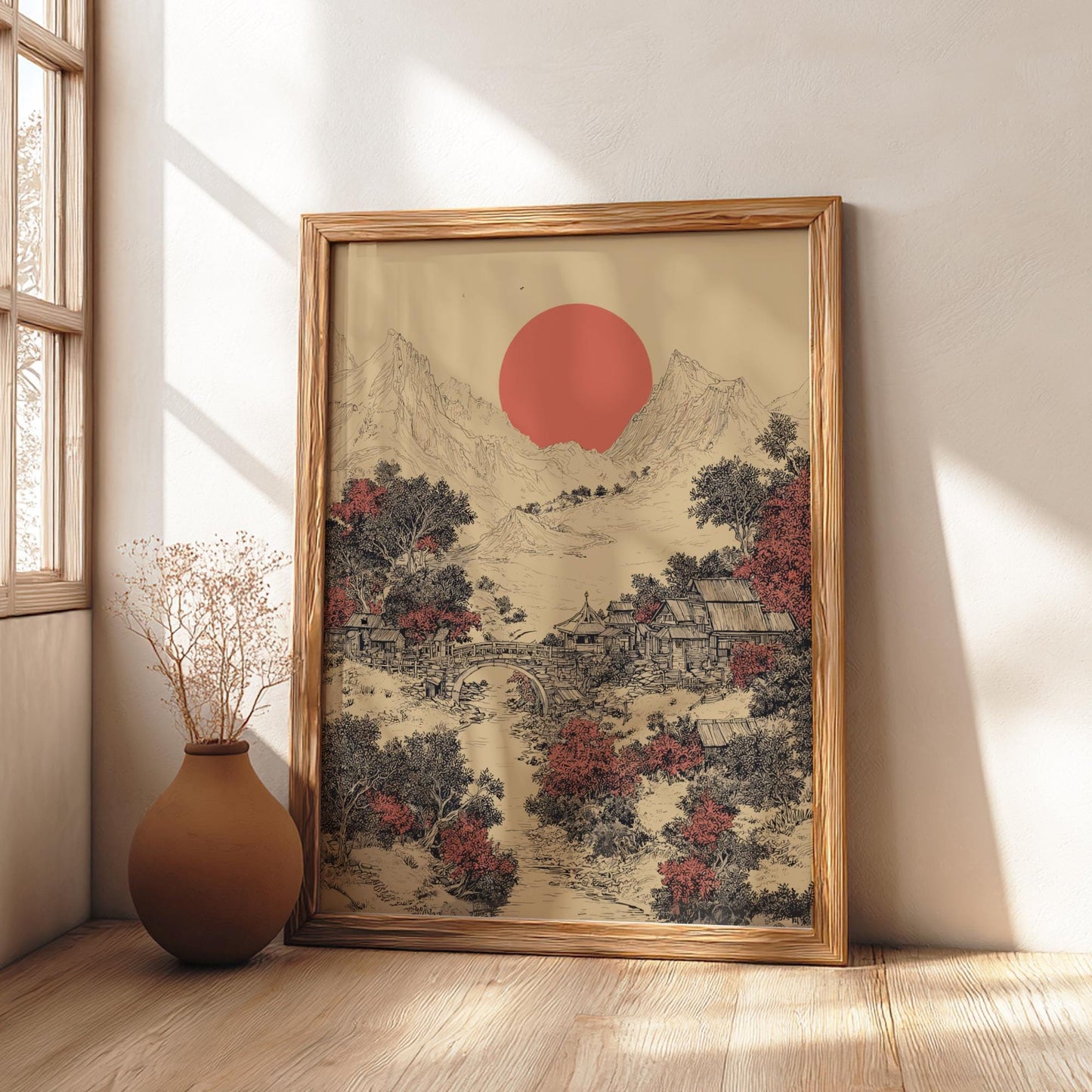 Japanese Valley Landscape Print