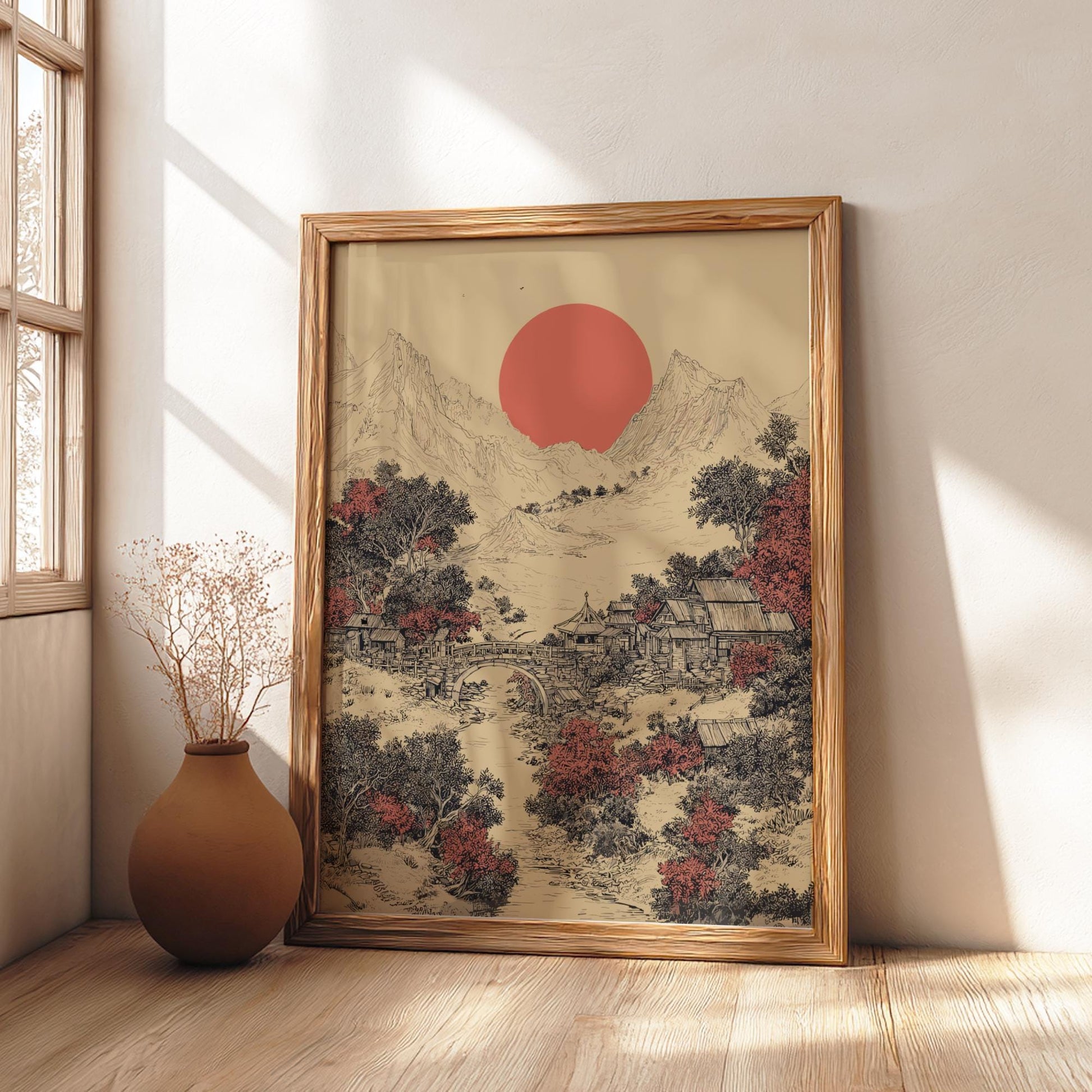Japanese Valley Landscape Print