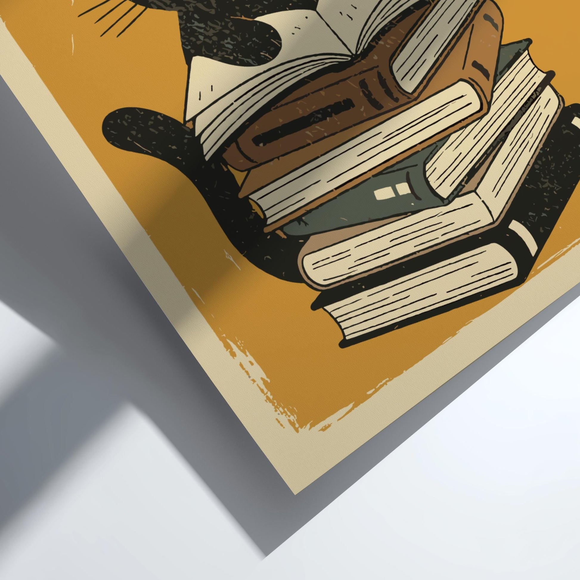 Reading Cat Poster, Japanese Ukiyo-e Style Print