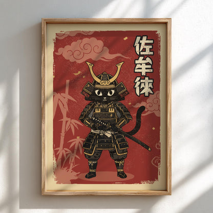 Samurai Cat Art Print (Armor)
