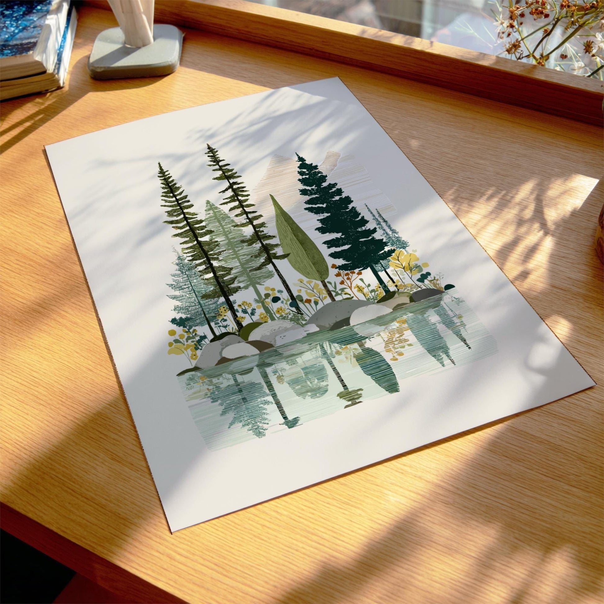 Evergreen Reverie - Pastel Reverie Poster - Serene Nature Wall Decor Poster