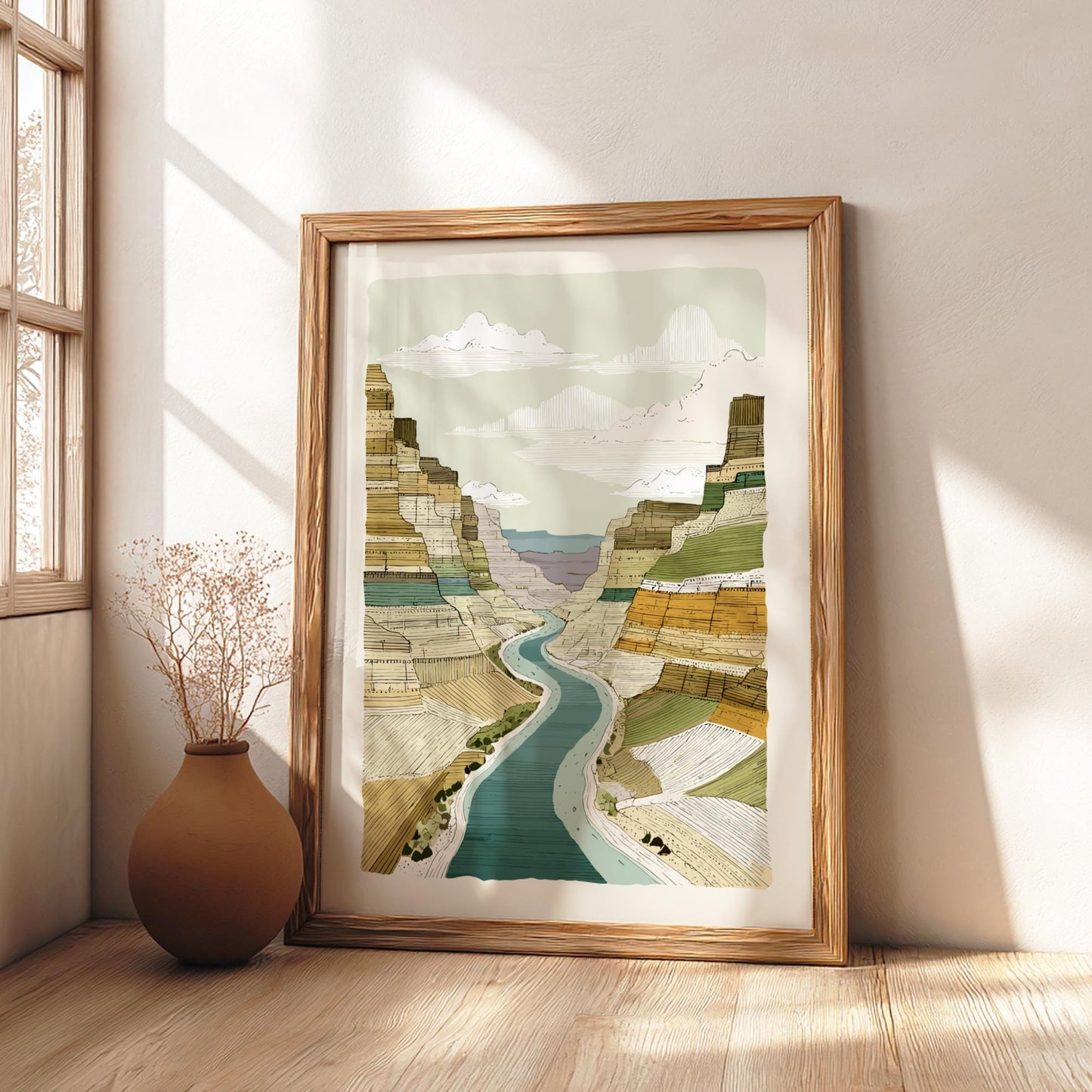 Canyon Twilight Veil - Pastel Canyon Poster - Serene Nature Wall Decor Print