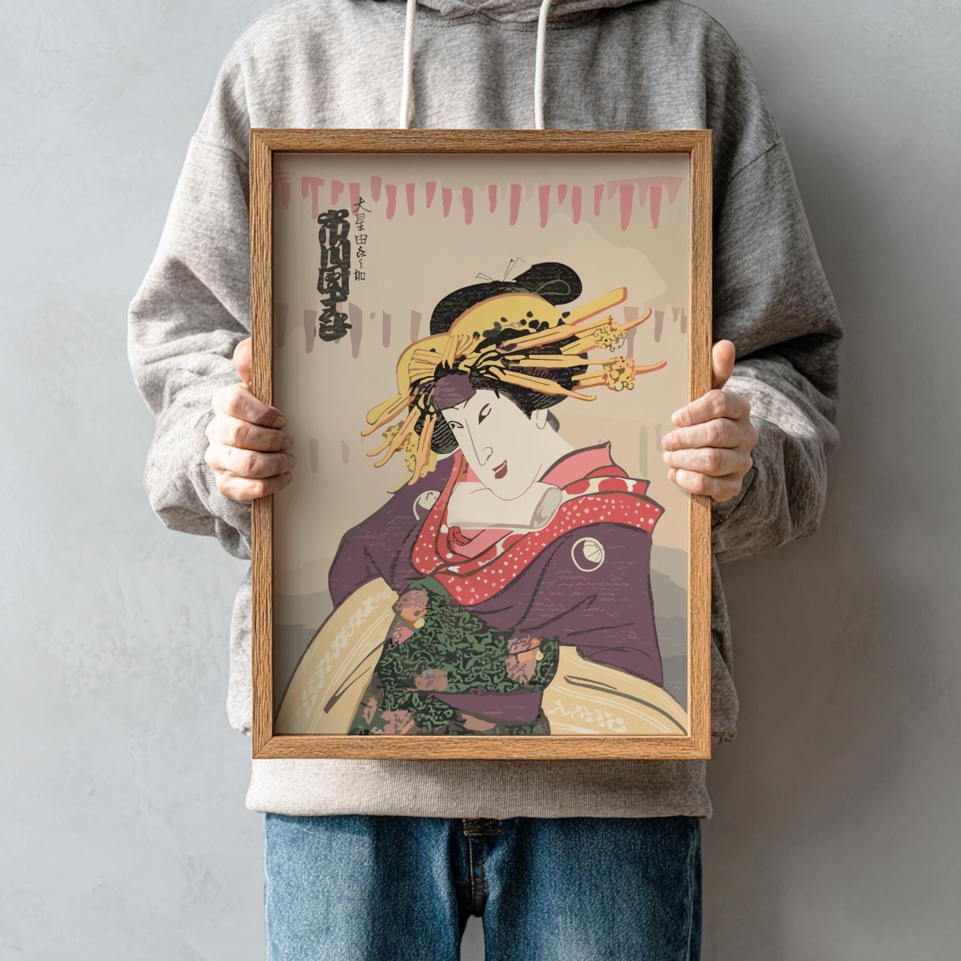 Sawamura Tanosuke II as Okaru Kunisada Print, Kanadehon Chushingura Edo Art, Bunka Era Japanese Woodblock Poster