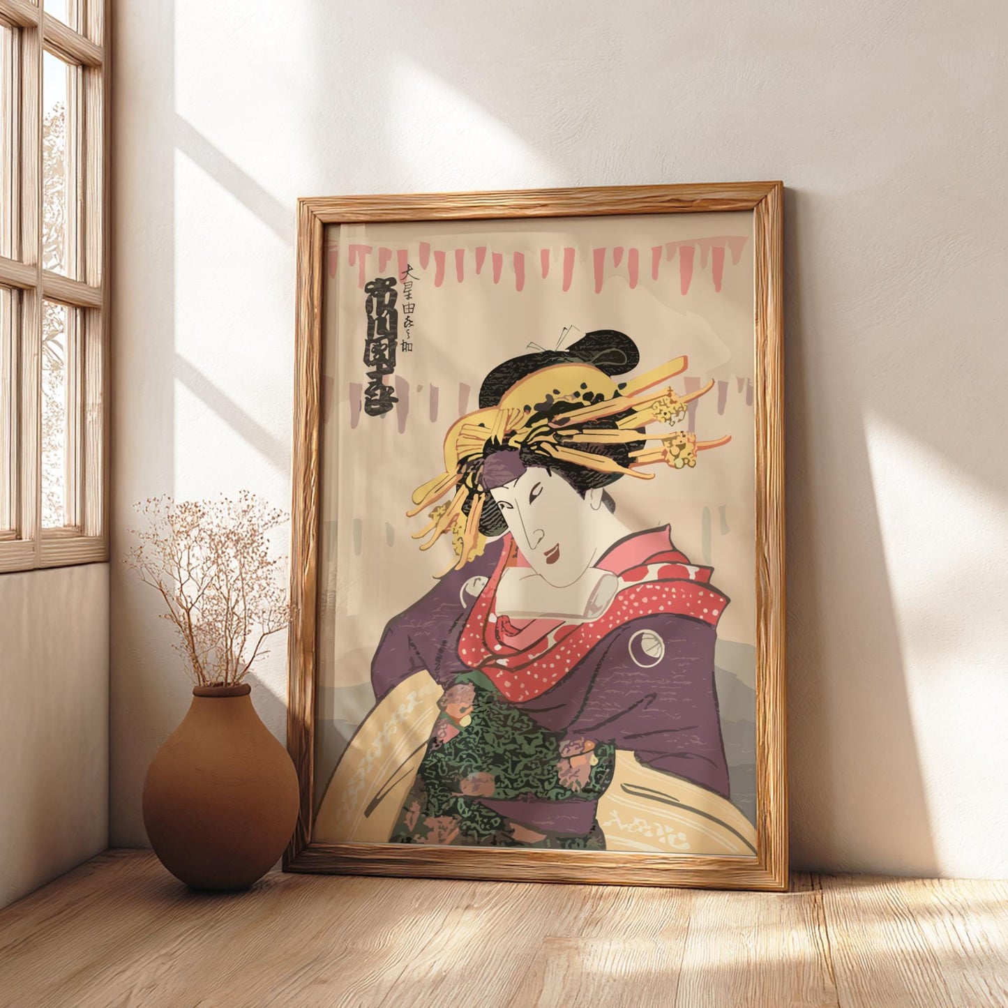 Sawamura Tanosuke II as Okaru Kunisada Print, Kanadehon Chushingura Edo Art, Bunka Era Japanese Woodblock Poster