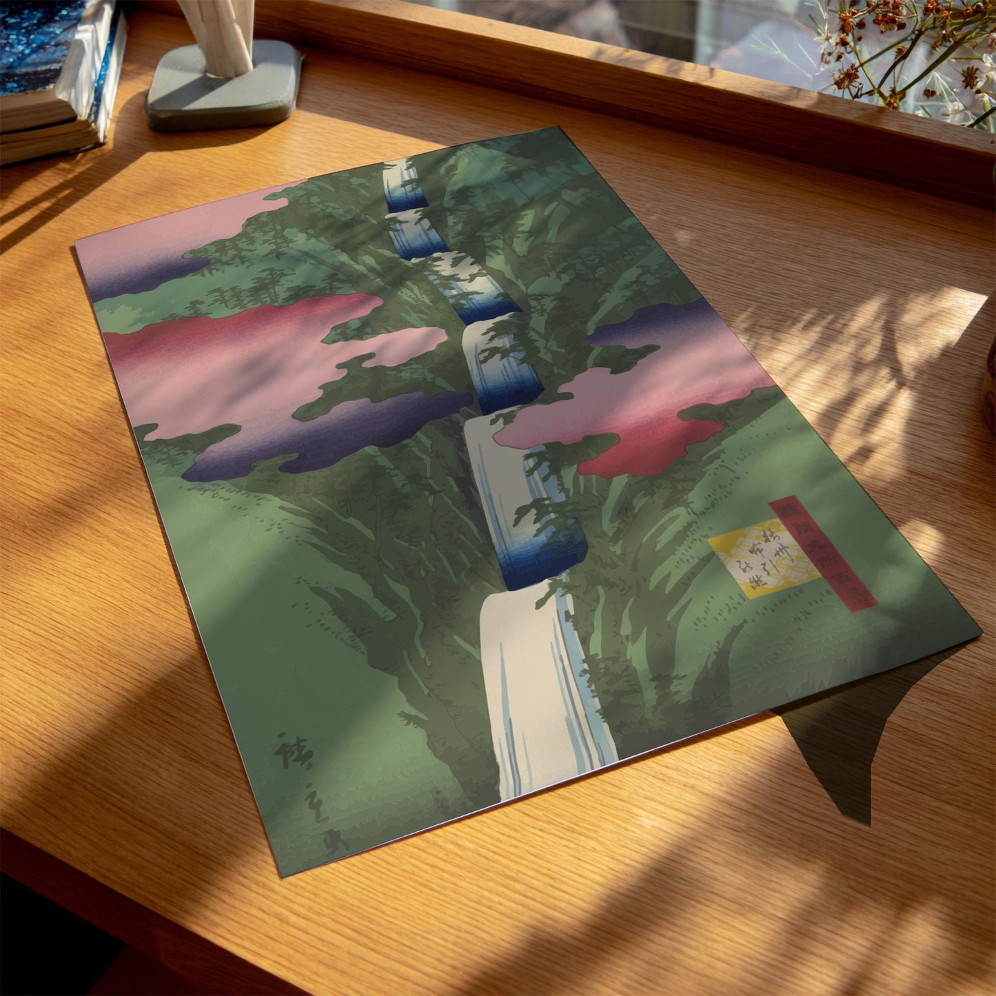 Nunobiki Falls Hiroshige II Print, Settsu Province Ukiyo-e, Japanese Woodblock, Landscape Art