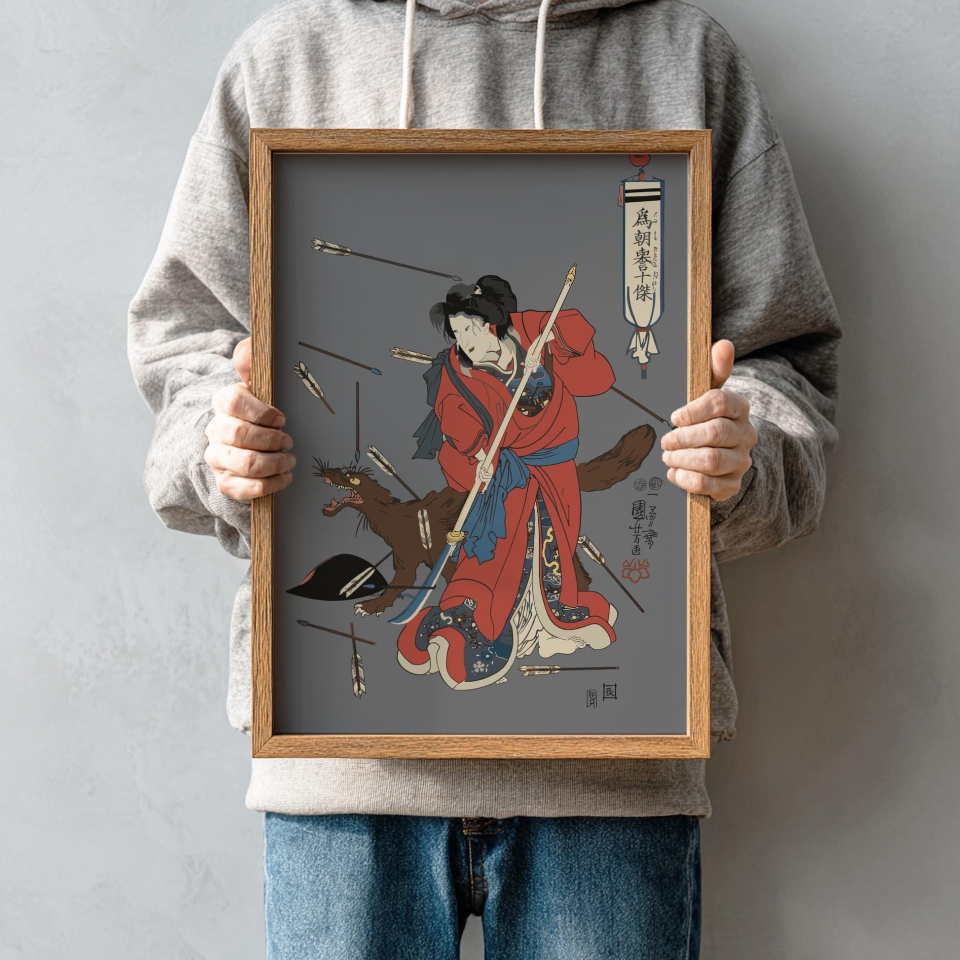 Ten Famous Excellences of Tametomo Kuniyoshi Print, Edo Period Japanese Ukiyo-e, Samurai Art