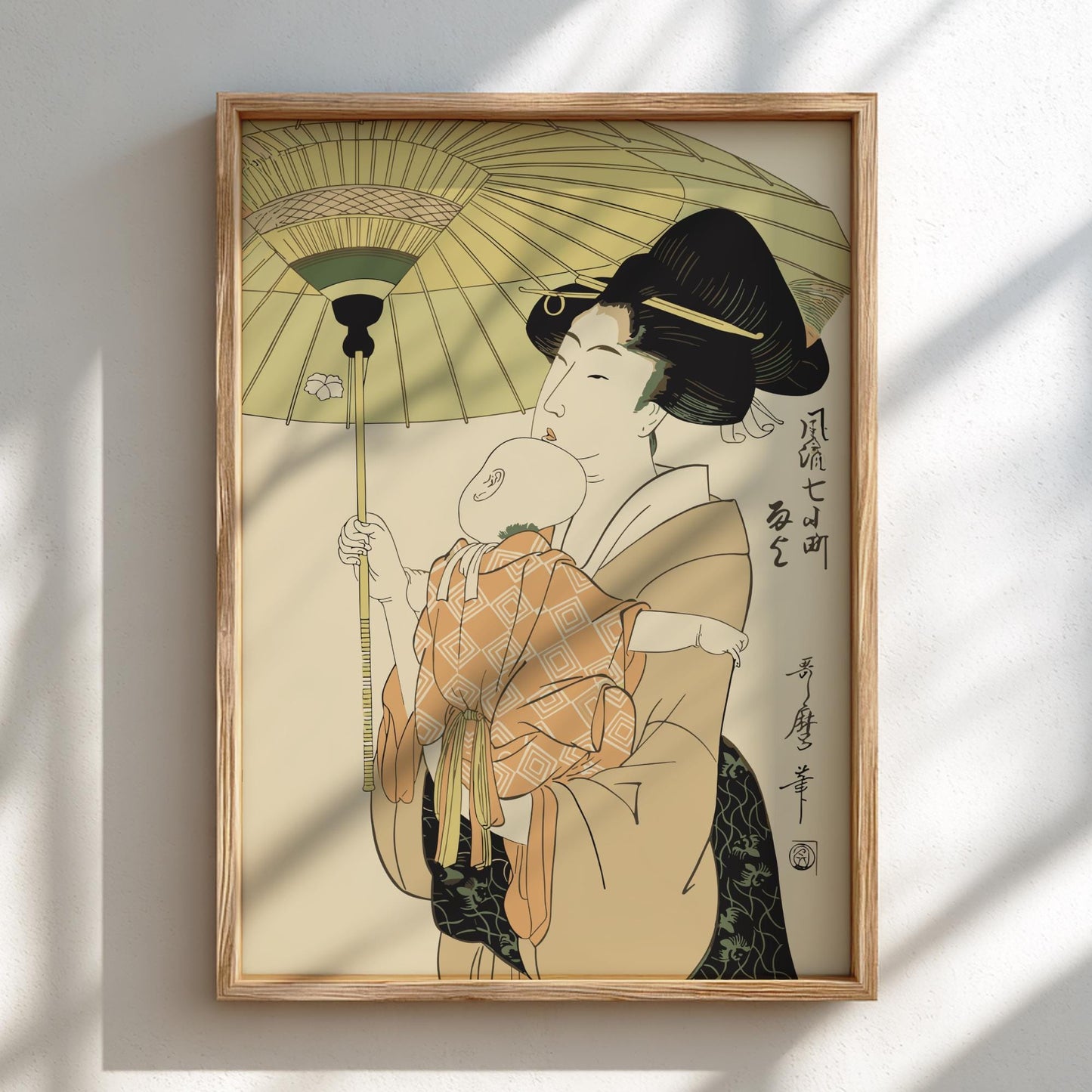 Amagoi Utamaro Print, Furyu Nana-Komachi Ukiyo-e, Edo Japanese Woodblock Art