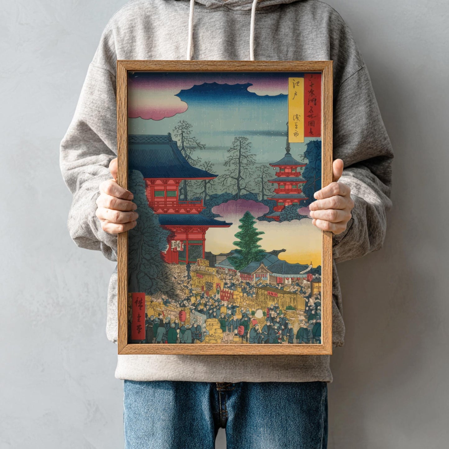 Market at Asakusa in Edo Hiroshige Print, Japanese Ukiyo-e Cityscape, Edo Woodblock Art