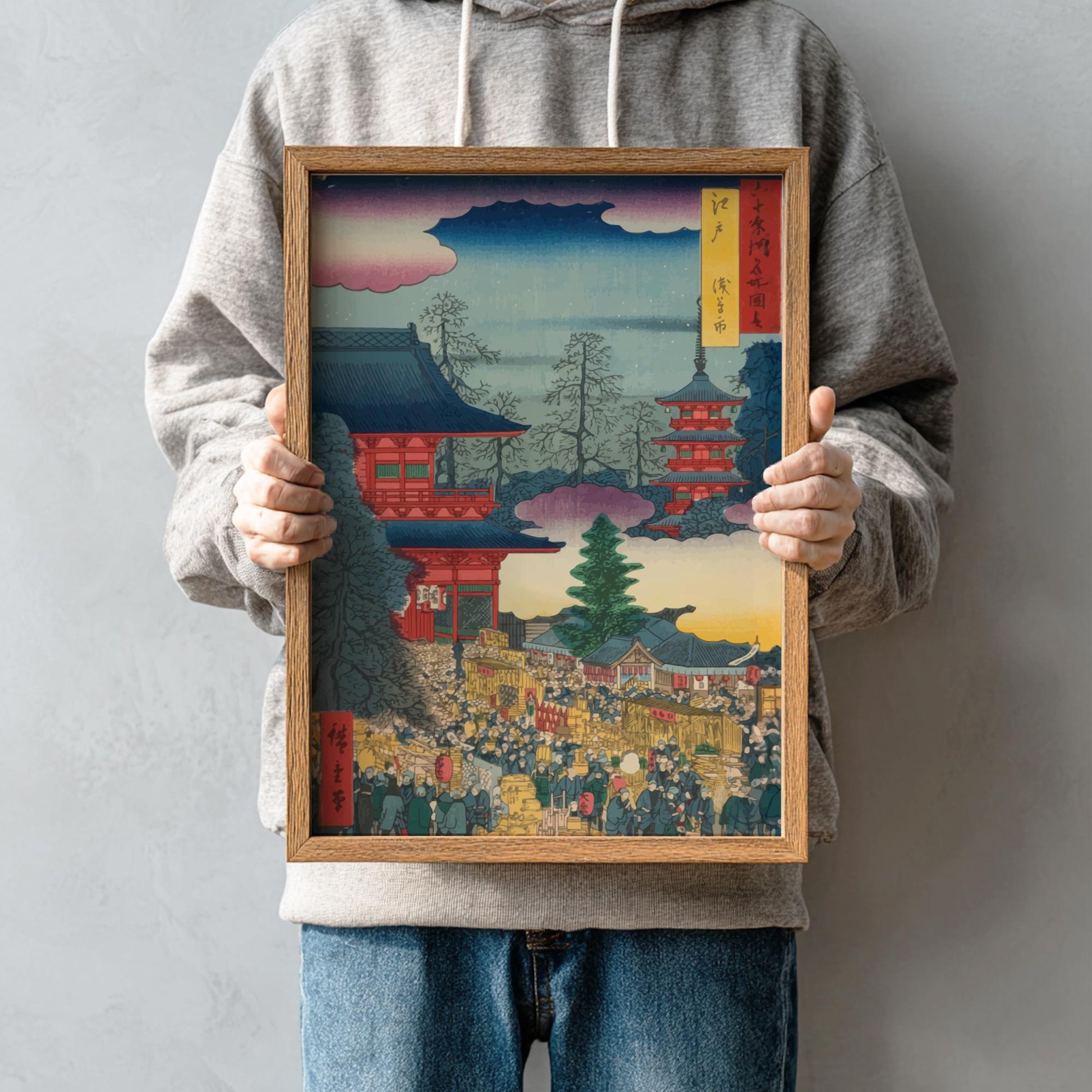 Market at Asakusa in Edo Hiroshige Print, Japanese Ukiyo-e Cityscape, Edo Woodblock Art