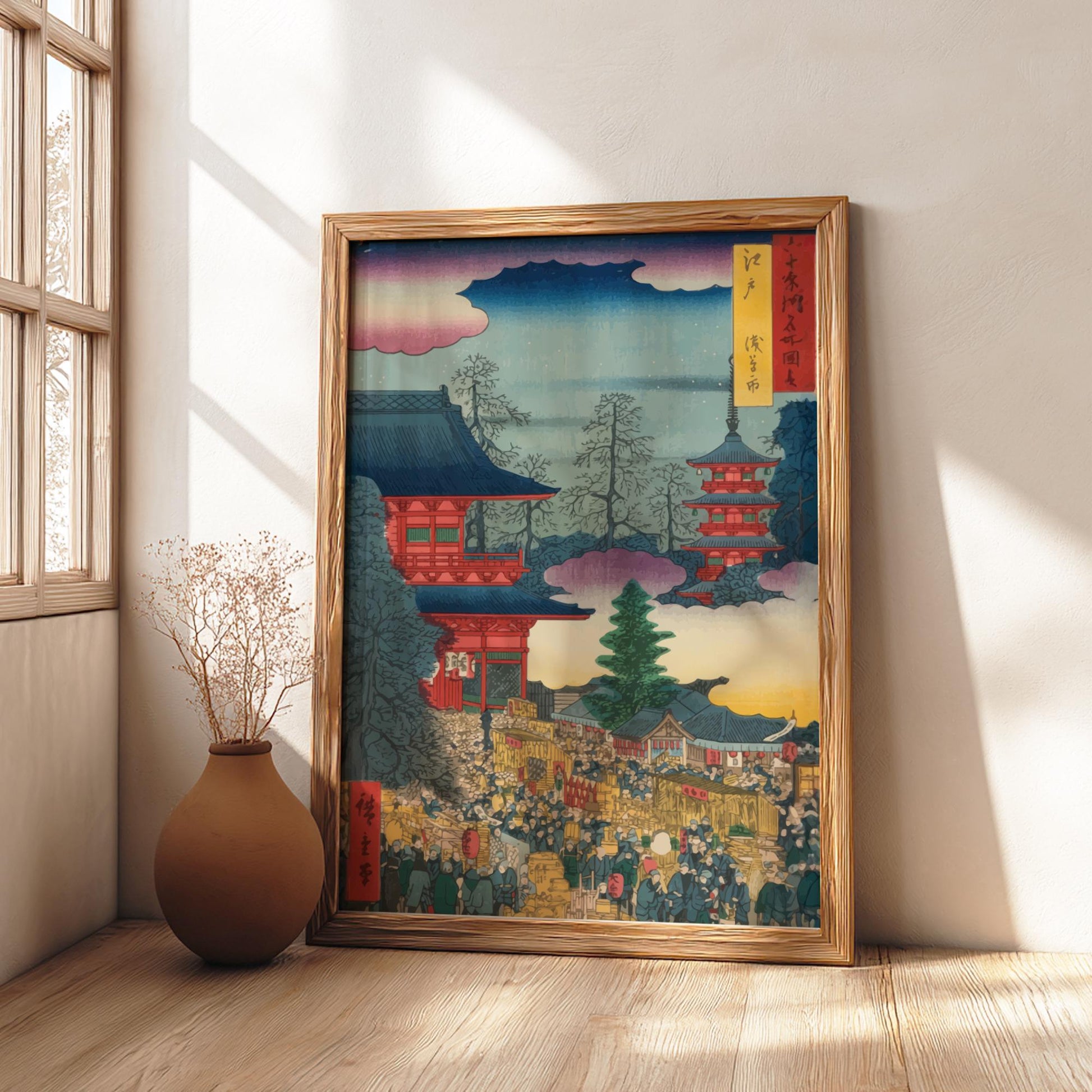 Market at Asakusa in Edo Hiroshige Print, Japanese Ukiyo-e Cityscape, Edo Woodblock Art