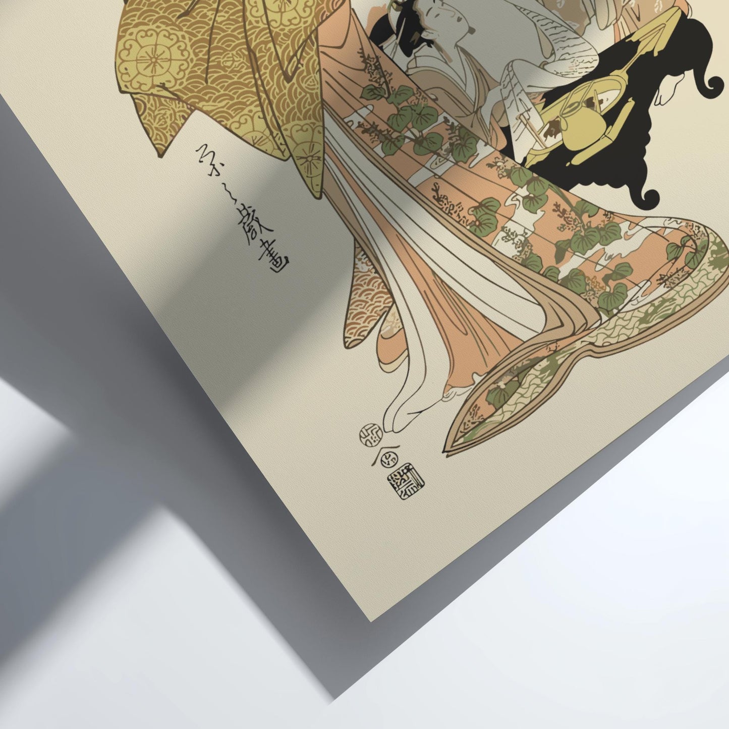 Opening of the New Matsubaya Eishi Print, Nakagawa with Attendants Ukiyo-e, Edo Japanese Woodblock Art