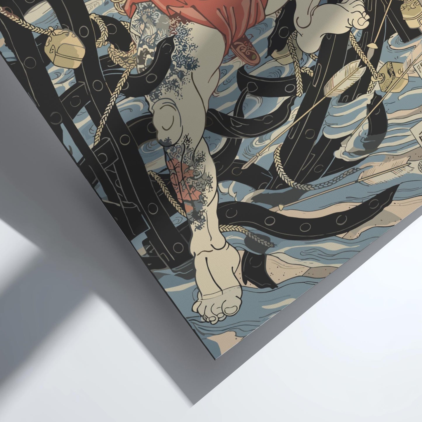 Rorihakucho Chojun Kuniyoshi Print, One of the 108 Heroes of the Water Margin, Edo Samurai Woodblock Art