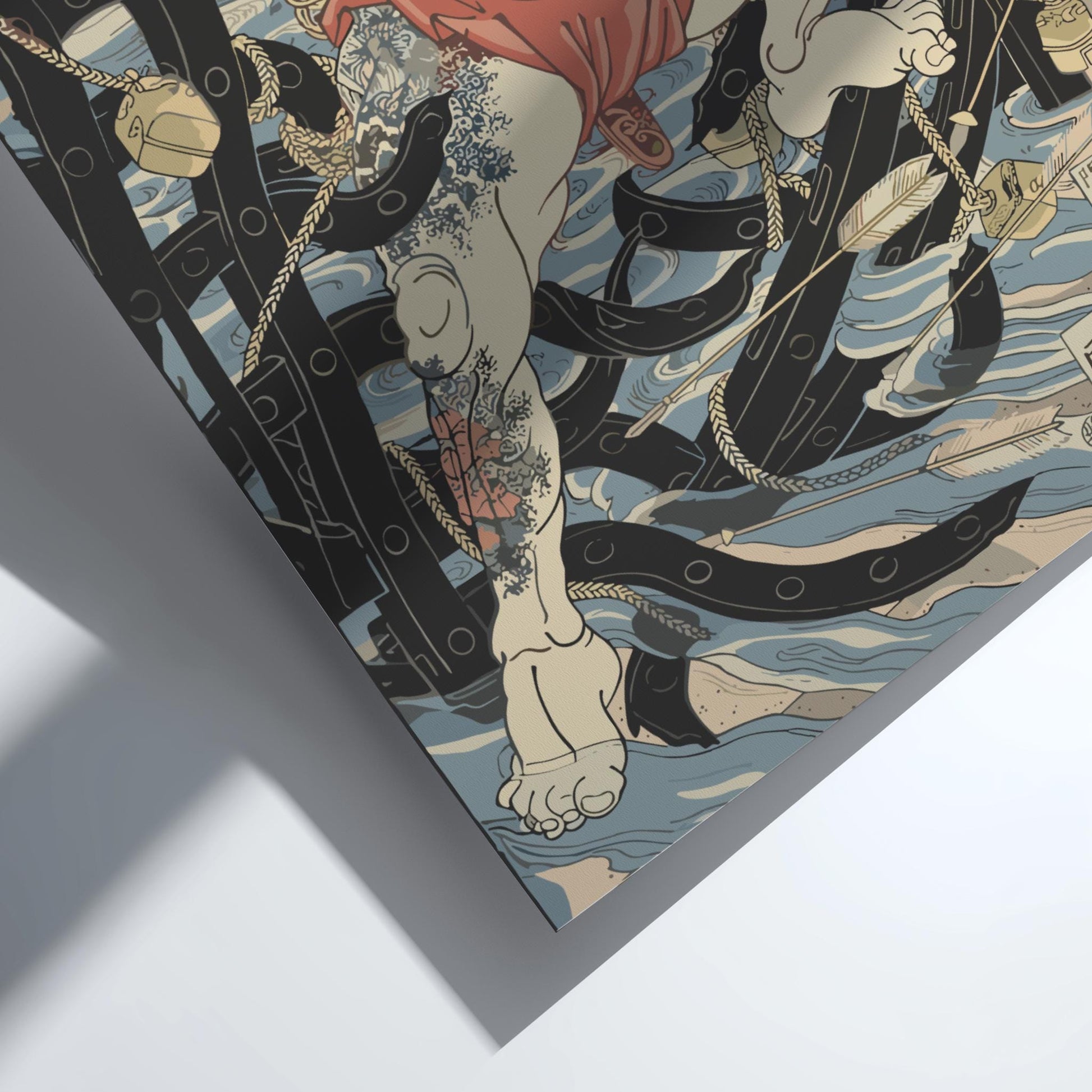 Rorihakucho Chojun Kuniyoshi Print, One of the 108 Heroes of the Water Margin, Edo Samurai Woodblock Art