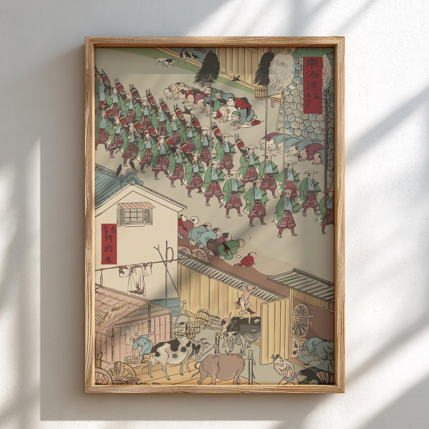 The Cow Shed at Takanawa Chikamaro Print, Edo Japanese Woodblock Ukiyo-e, Rural Japan Landscape