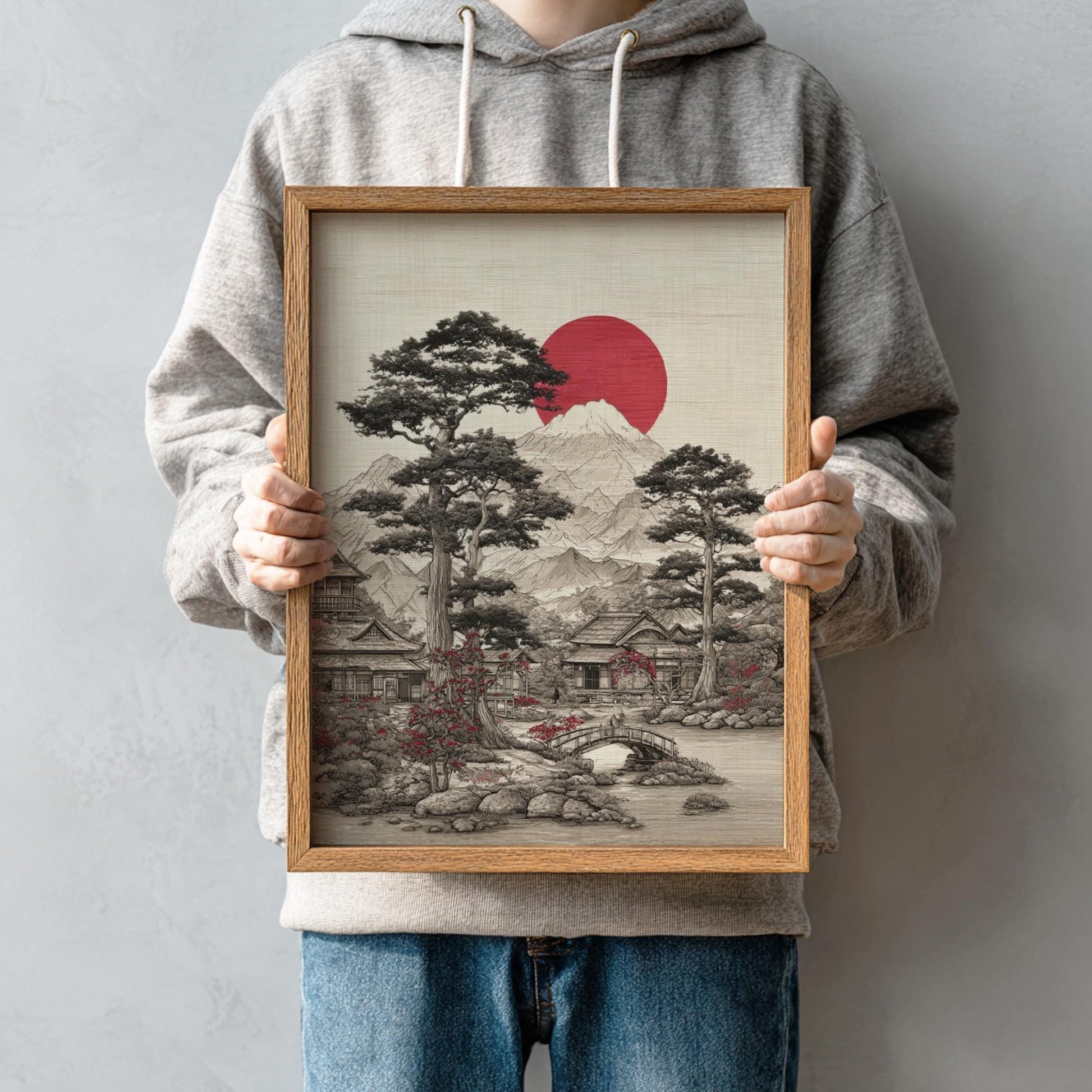 Japanese Village Landscape Artwork