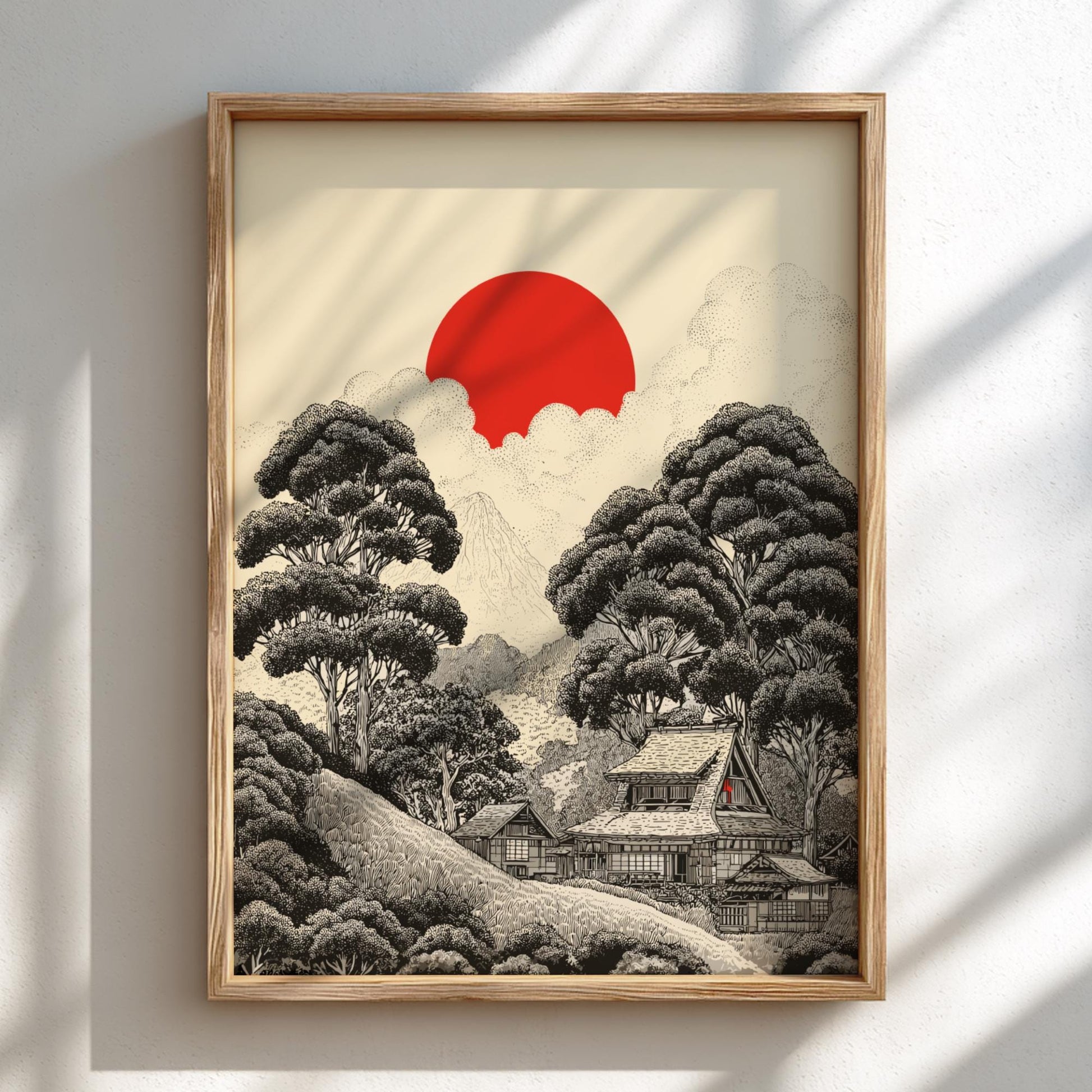 Black and White Japanese Print
