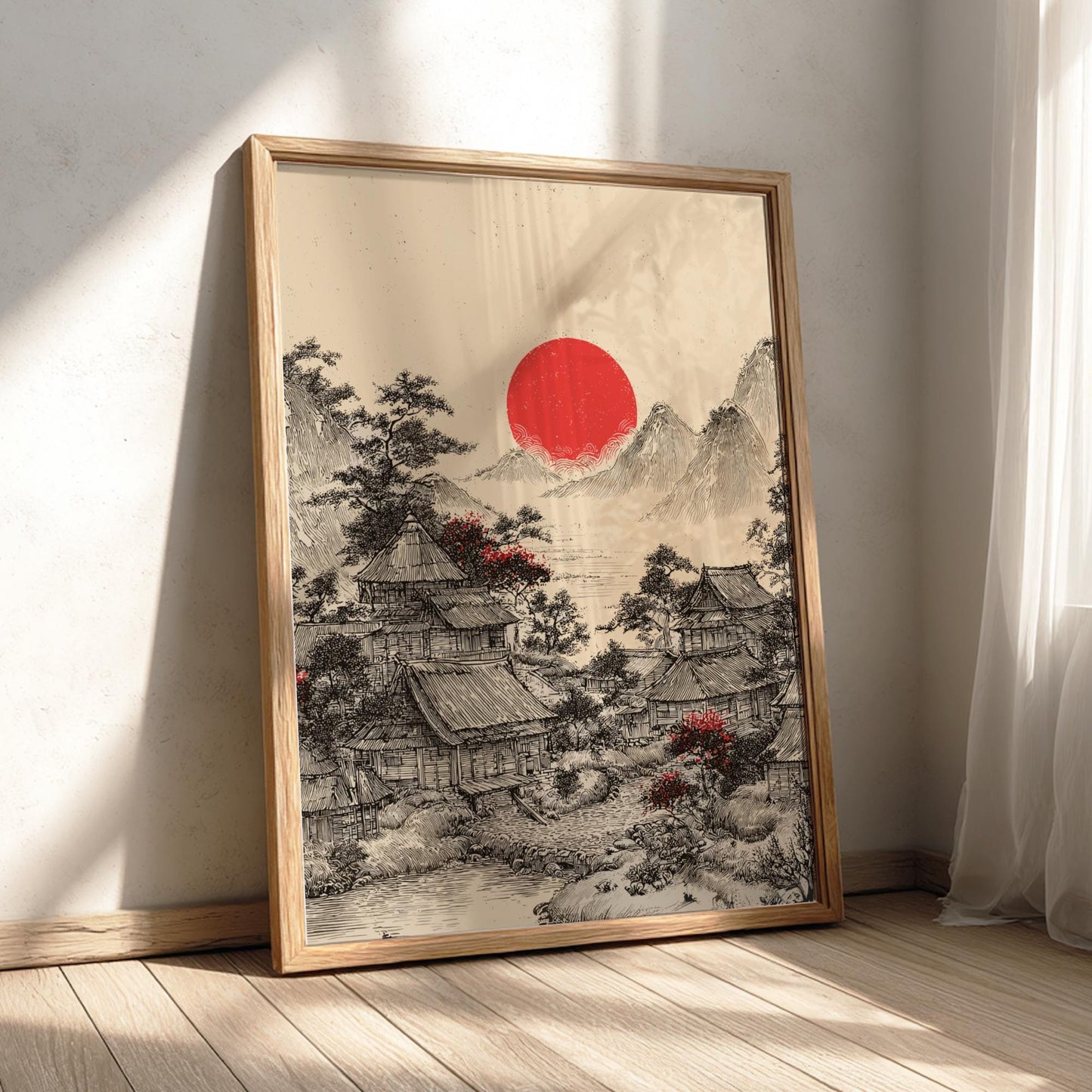 Classic Japanese Village Print