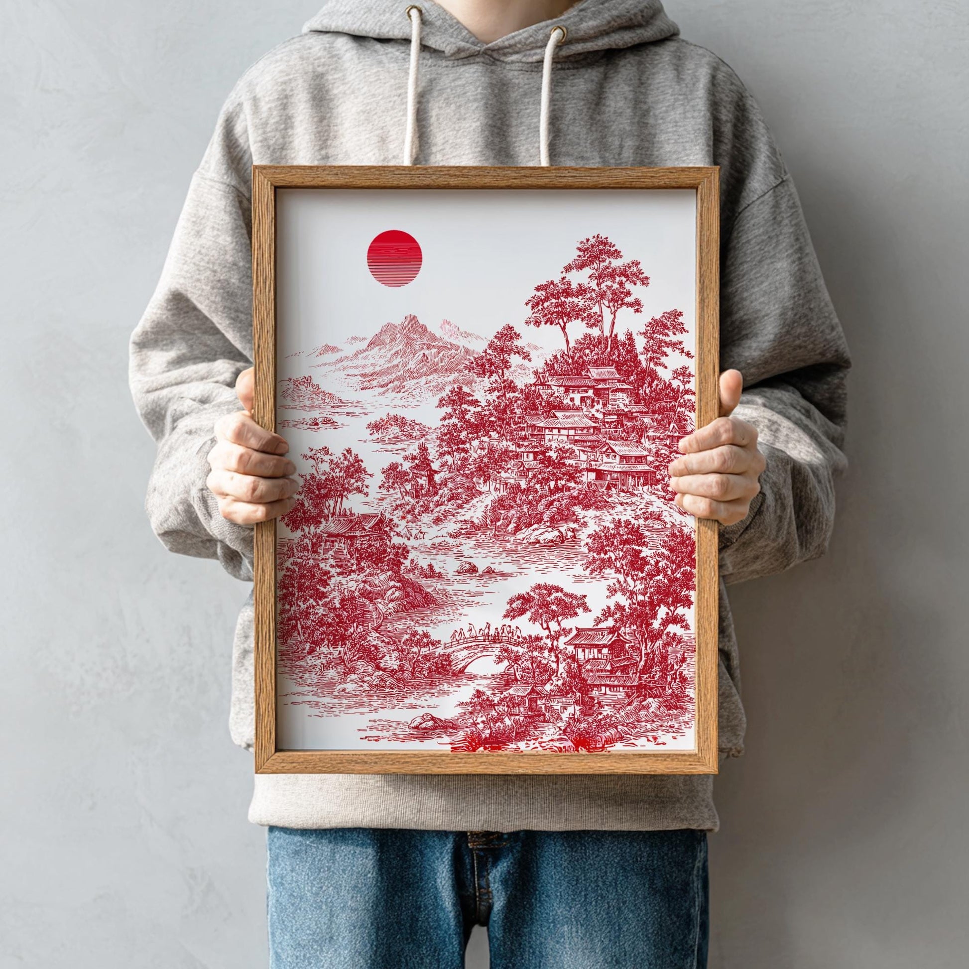 Monochromatic Japanese Art Print