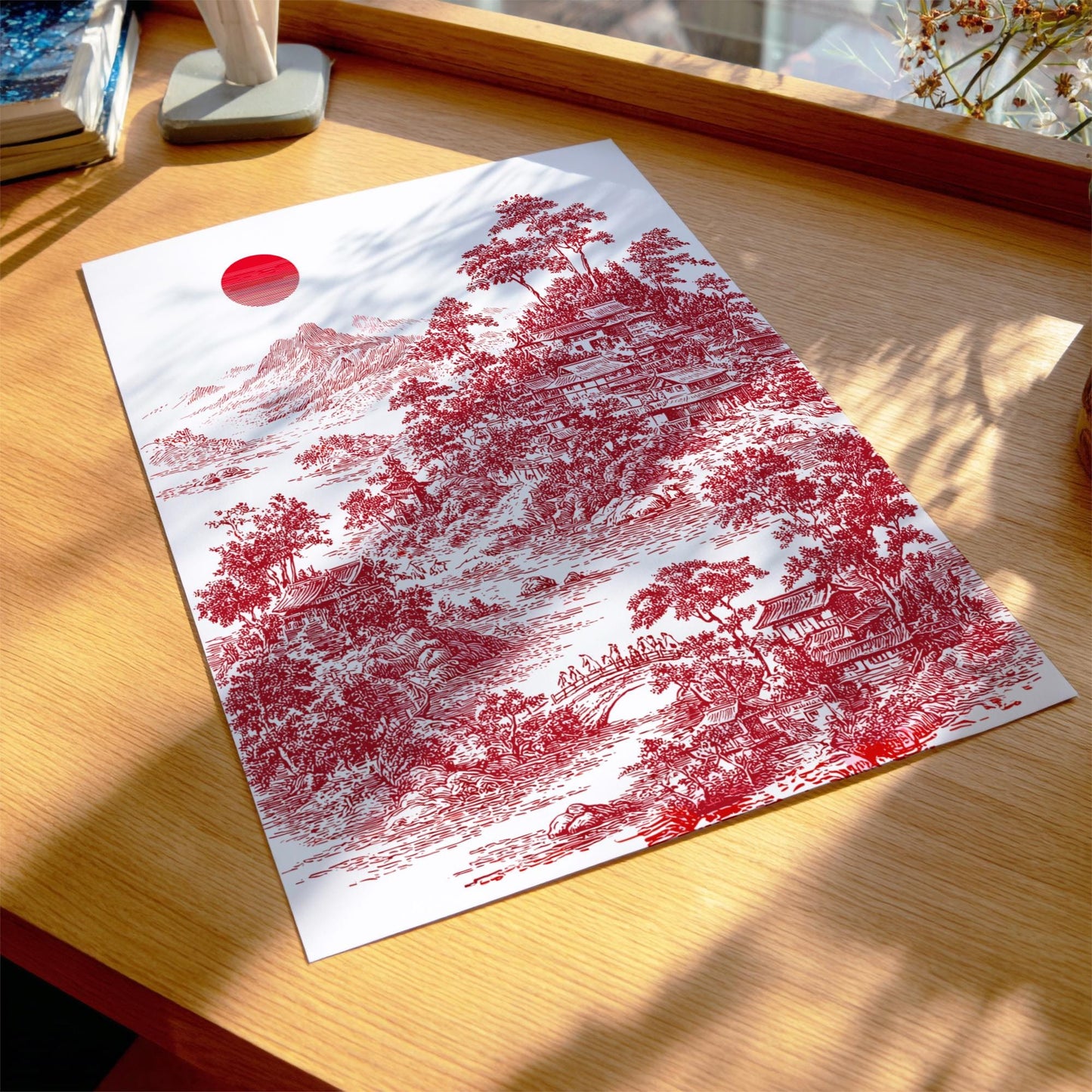 Monochromatic Japanese Art Print