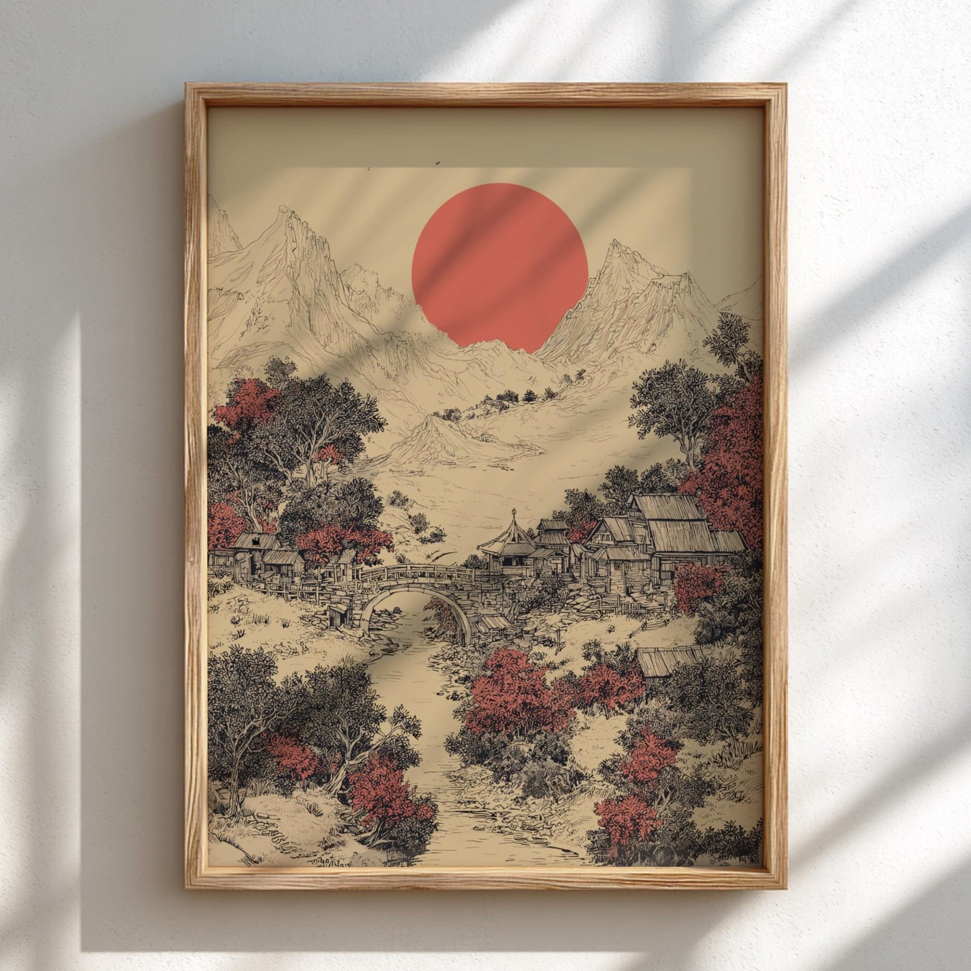 Japanese Valley Landscape Print