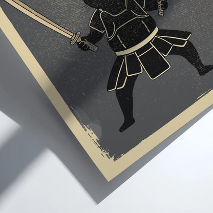 Samurai Cat Art Print (Dual Swords)