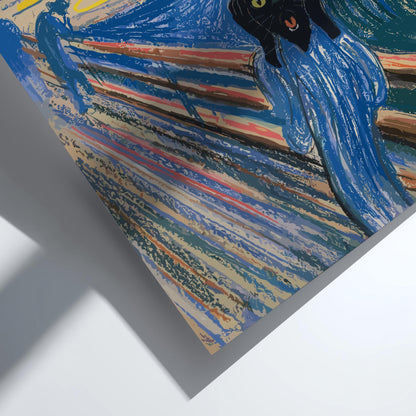 Black Cat The Scream Poster, Munch Art Parody Print