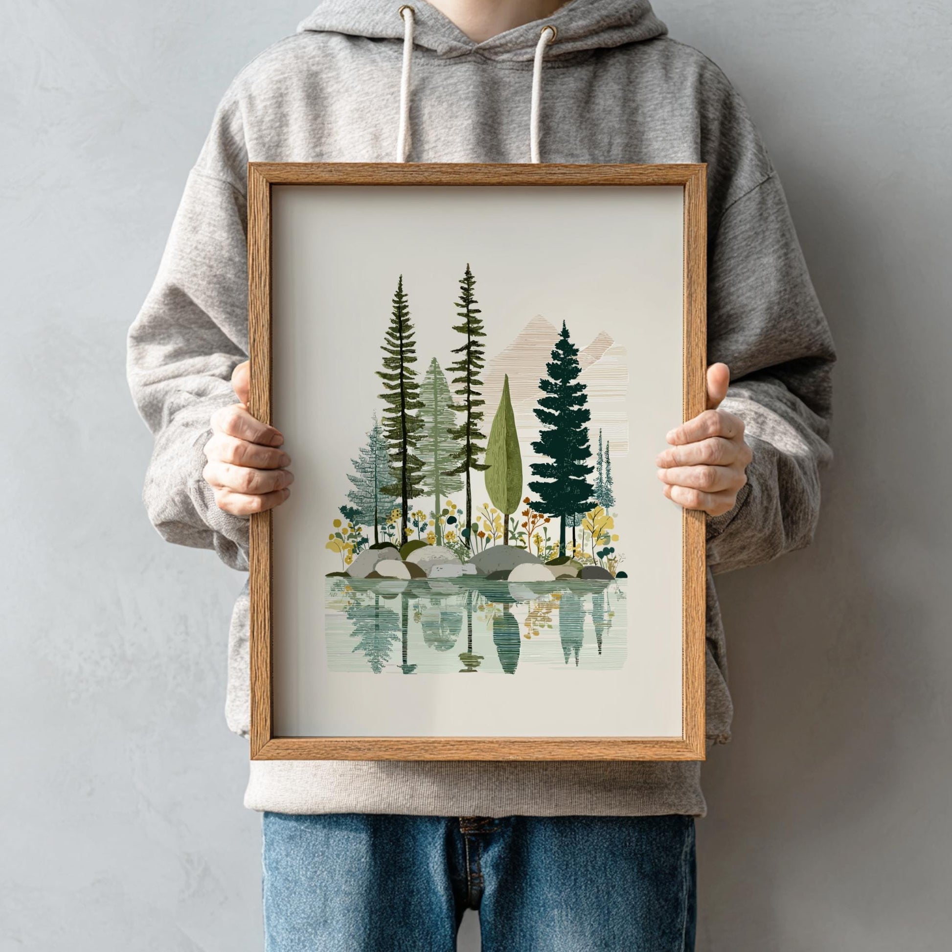 Evergreen Reverie - Pastel Reverie Poster - Serene Nature Wall Decor Poster