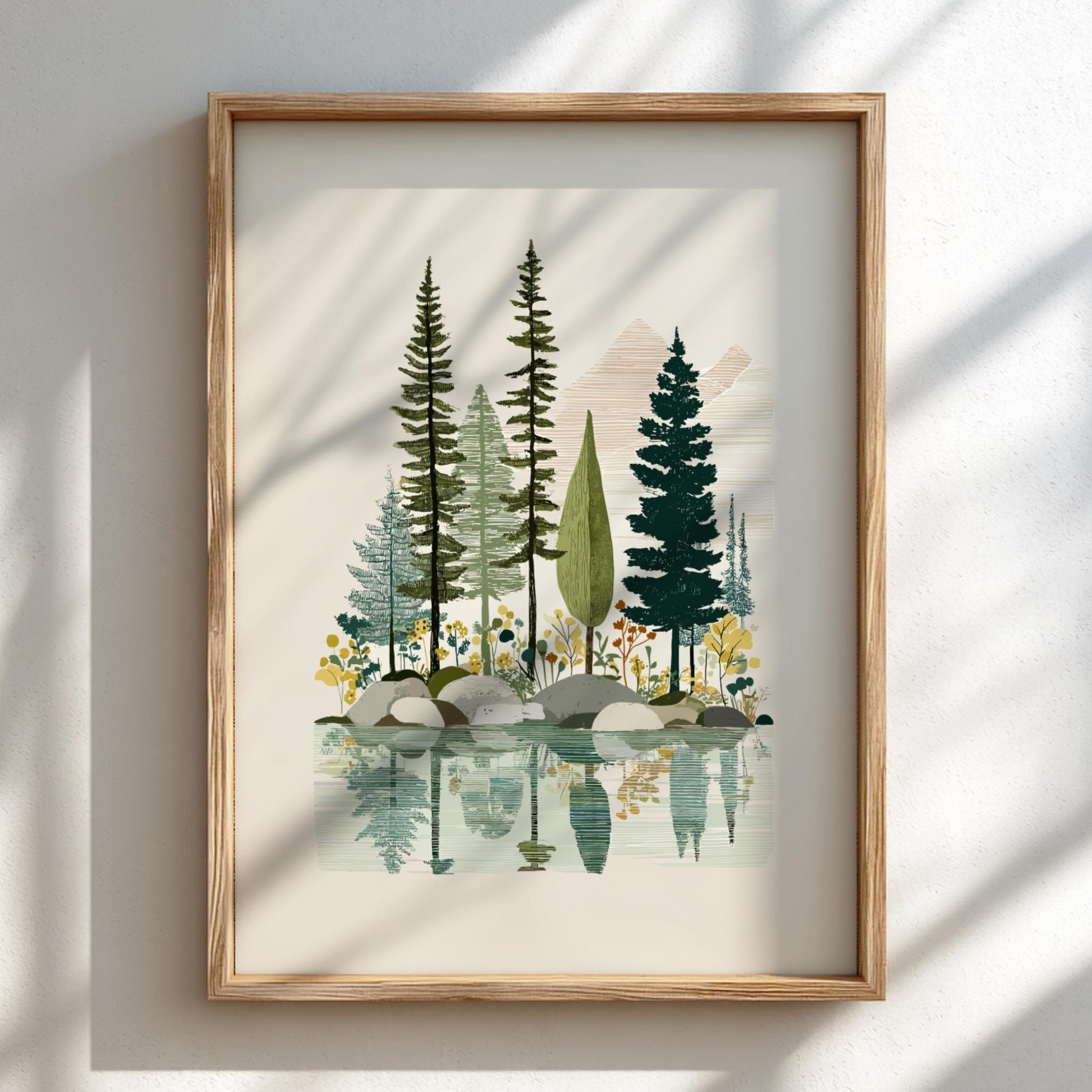 Evergreen Reverie - Pastel Reverie Poster - Serene Nature Wall Decor Poster