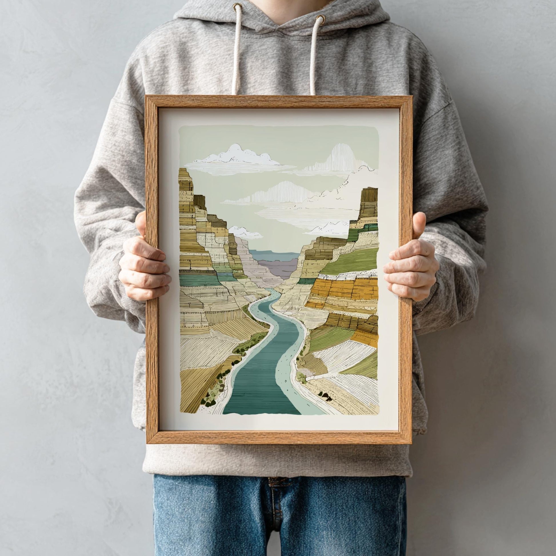 Canyon Twilight Veil - Pastel Canyon Poster - Serene Nature Wall Decor Print