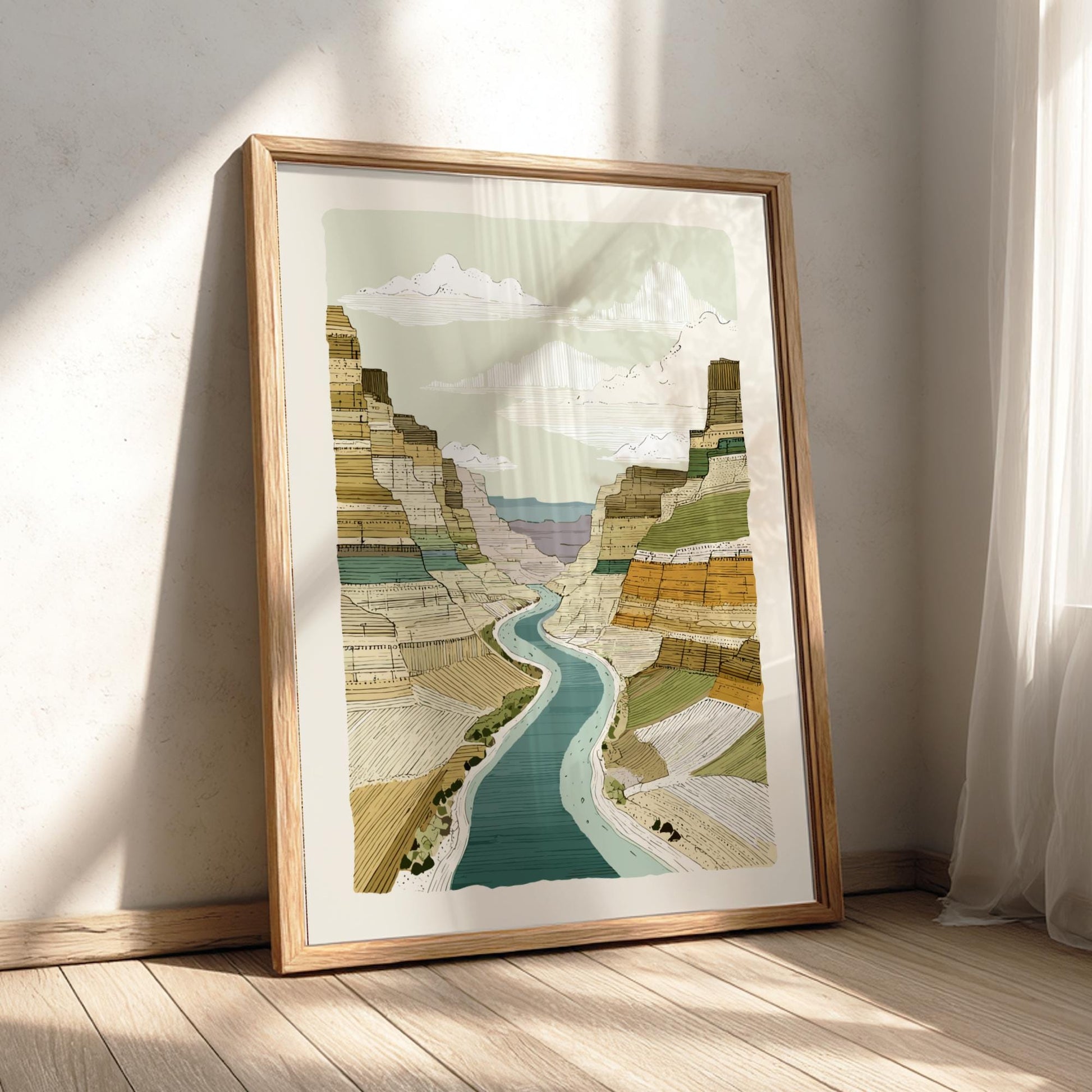 Canyon Twilight Veil - Pastel Canyon Poster - Serene Nature Wall Decor Print
